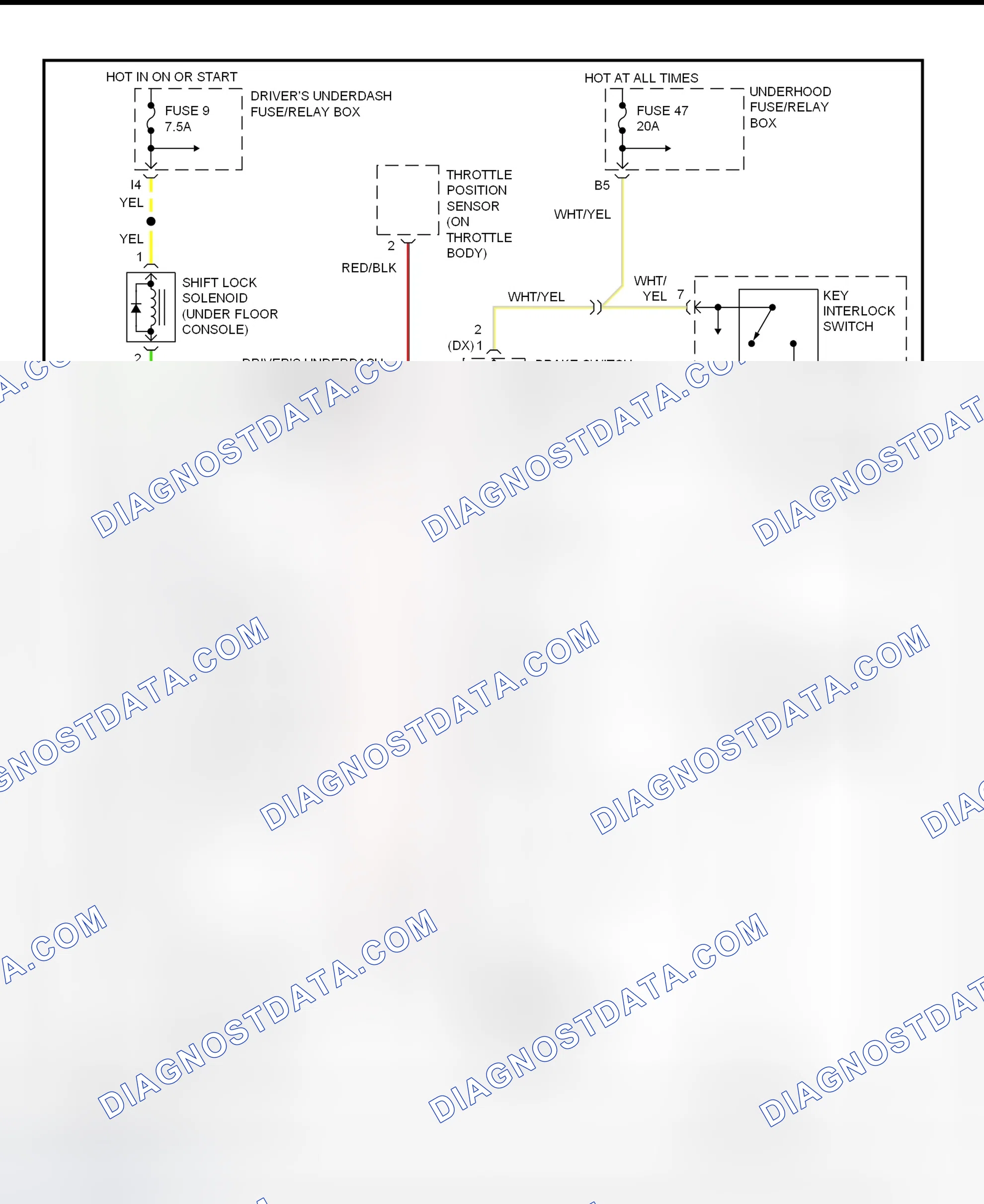 Scheme 55: Shift & Key Interlock System Wiring Schematic (1998 Honda Accord)