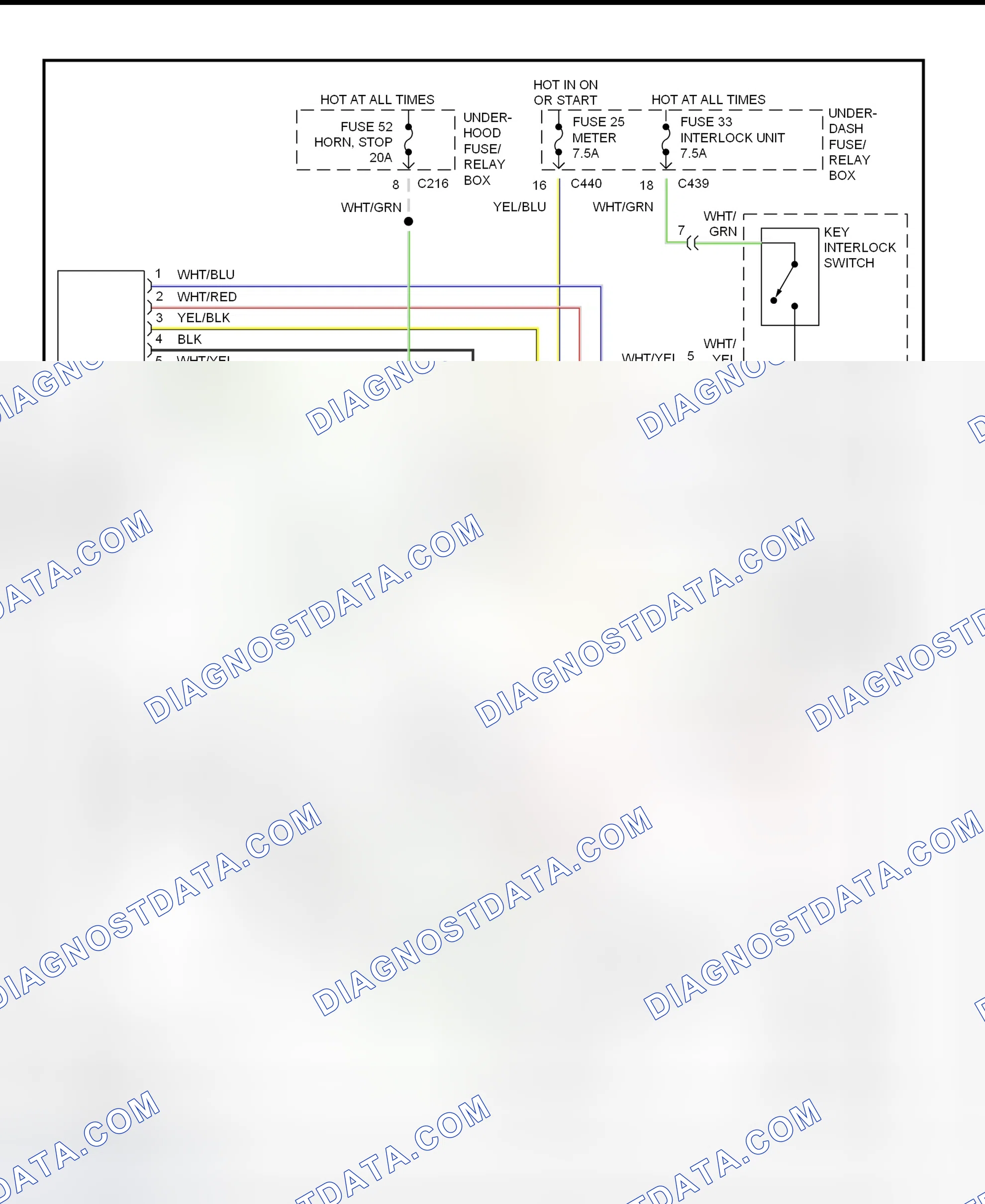 Scheme 123: Shift & Key Interlock System Wiring Schematic (Acura Integra)
