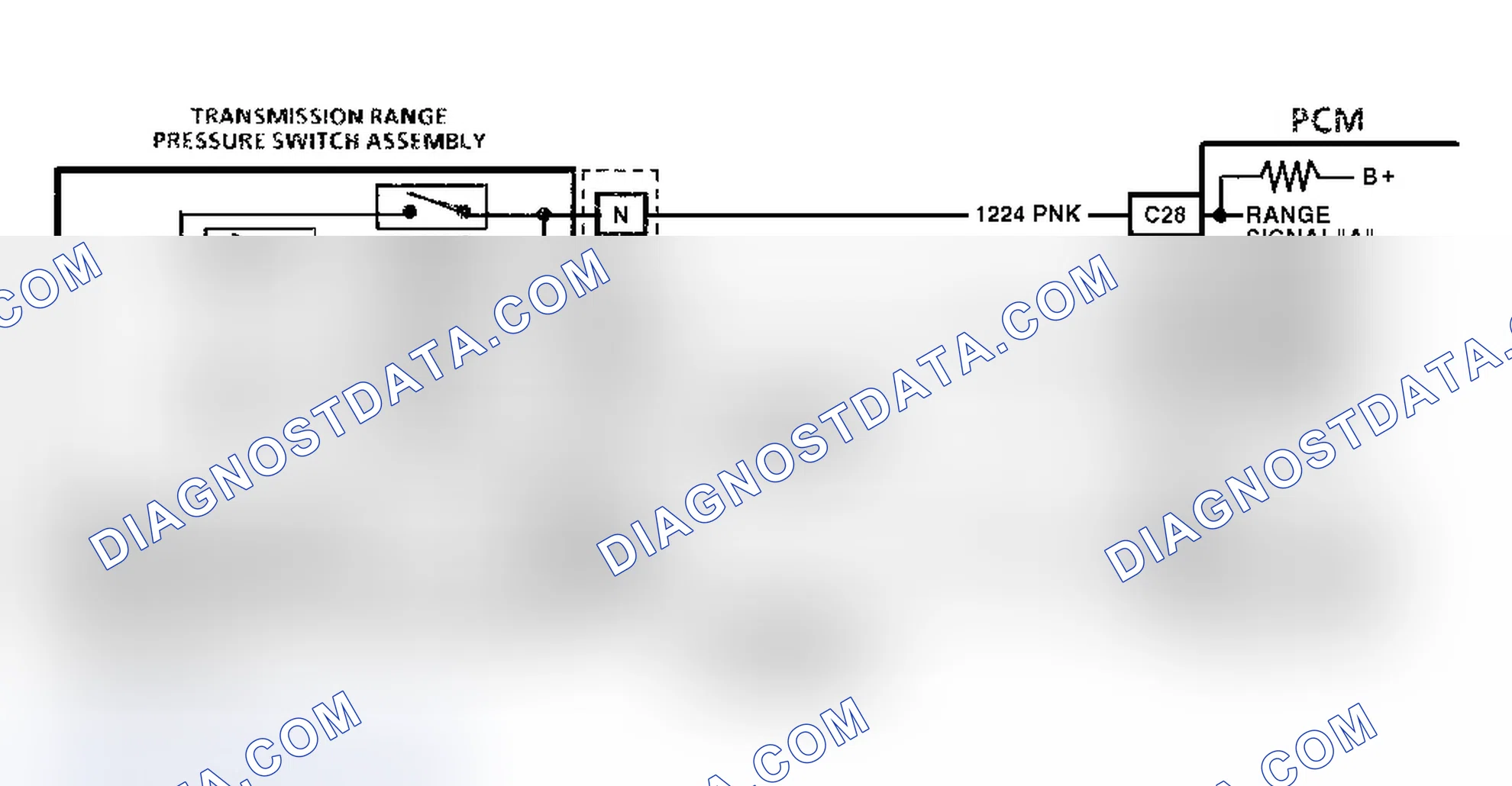 Scheme 43: Code 28, Circuit Diagram (4.3L & 5.7L B Body) Courtesy of General Motors Corp.