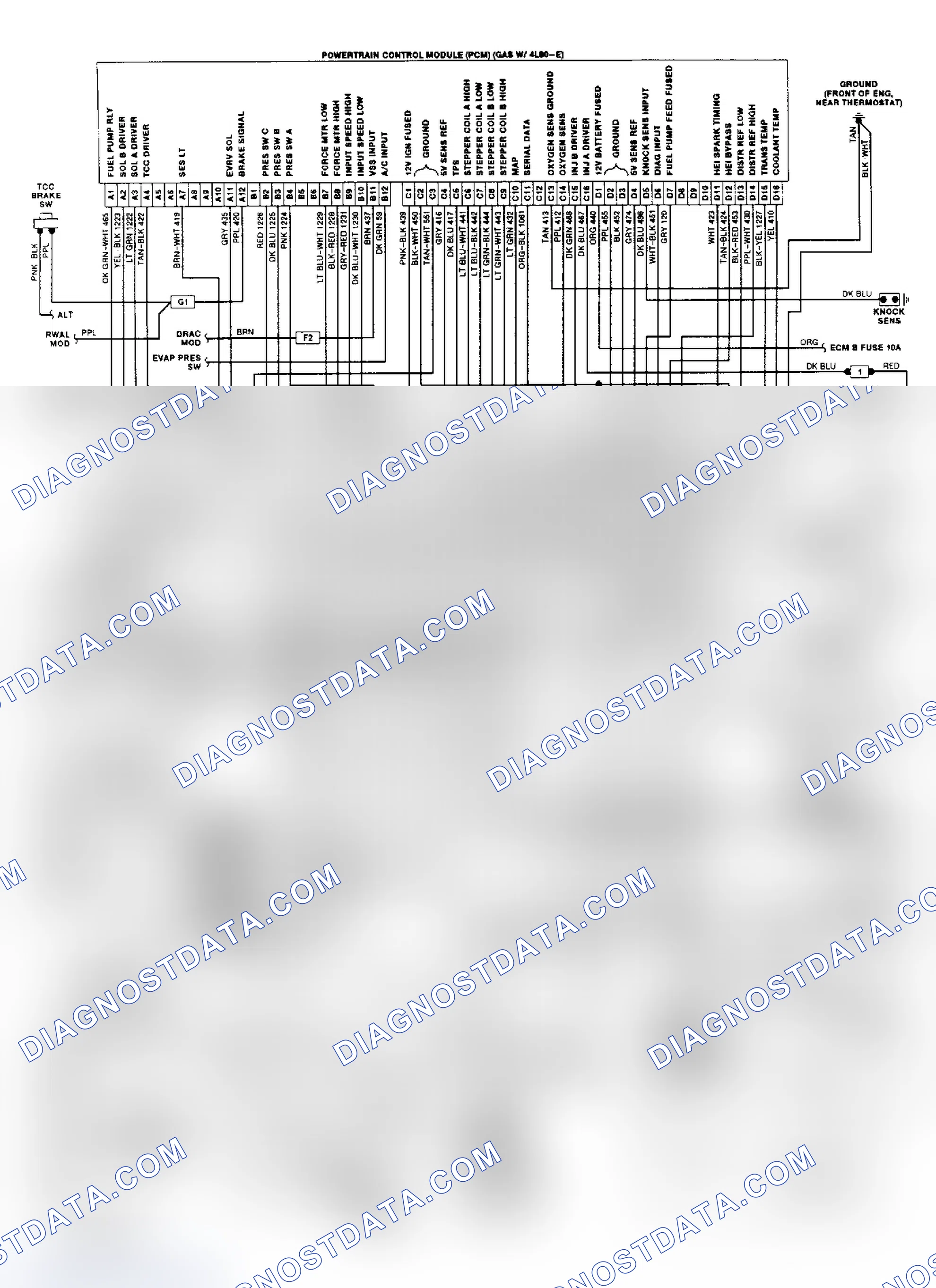 Scheme 13: Wiring Diagram ("G" Series 5.7L & 7.4L W/4L80-E Trans.)
