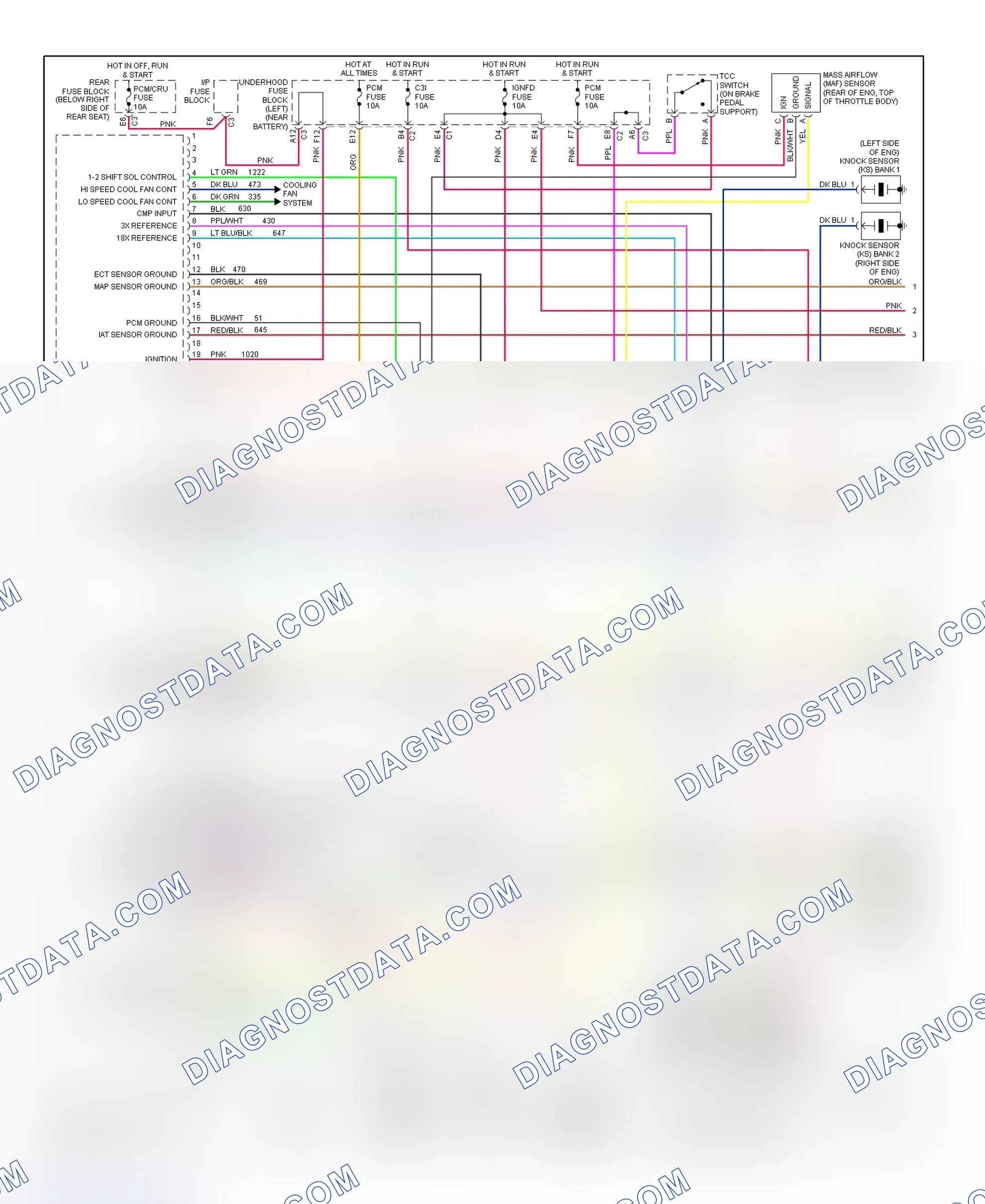 Scheme 186: PCM Wiring Diagram (Park Avenue - 3.8L - 1 Of 4)