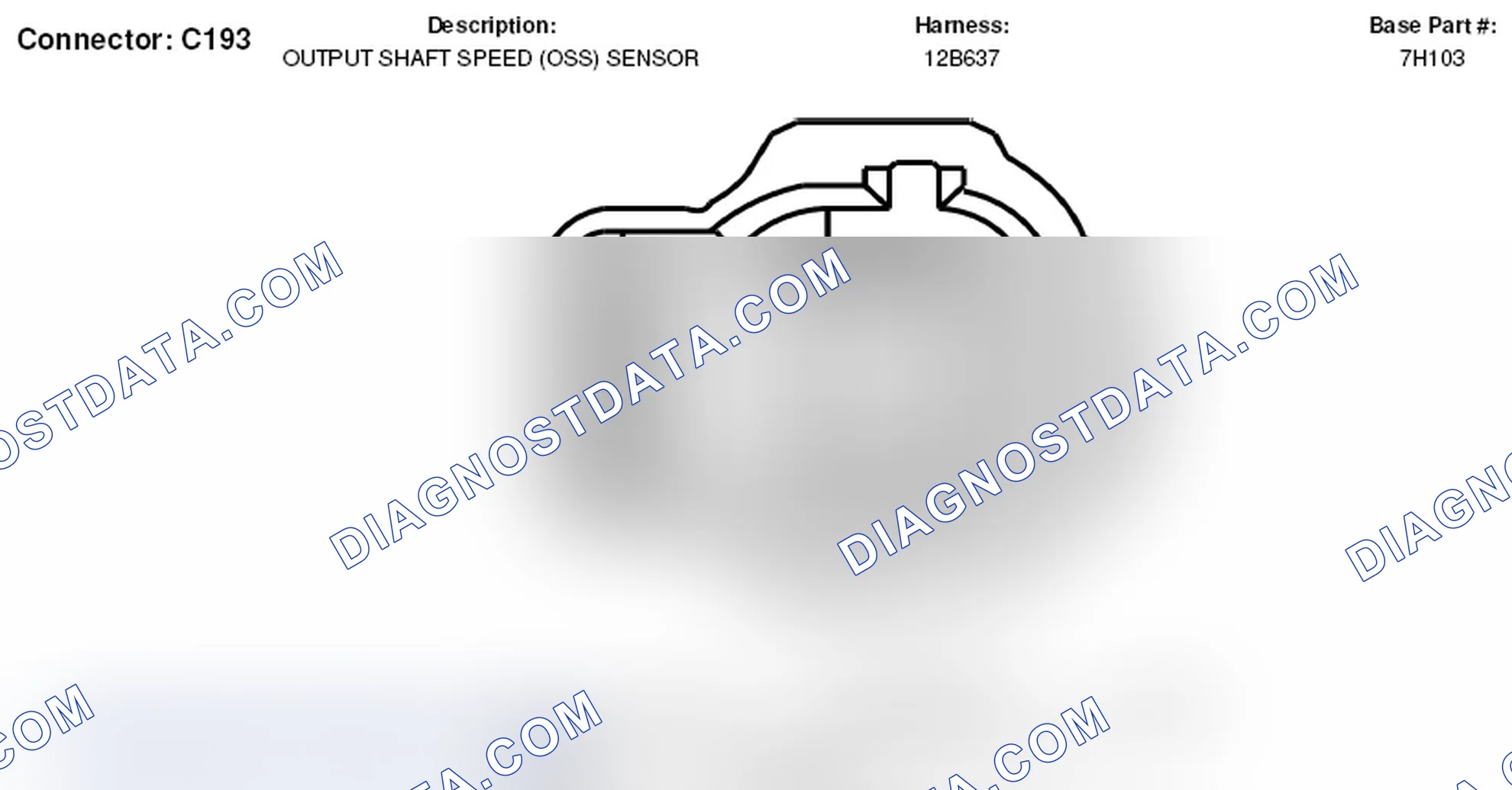 Scheme 70: Output Shaft Speed Sensor Connector End View (C193)