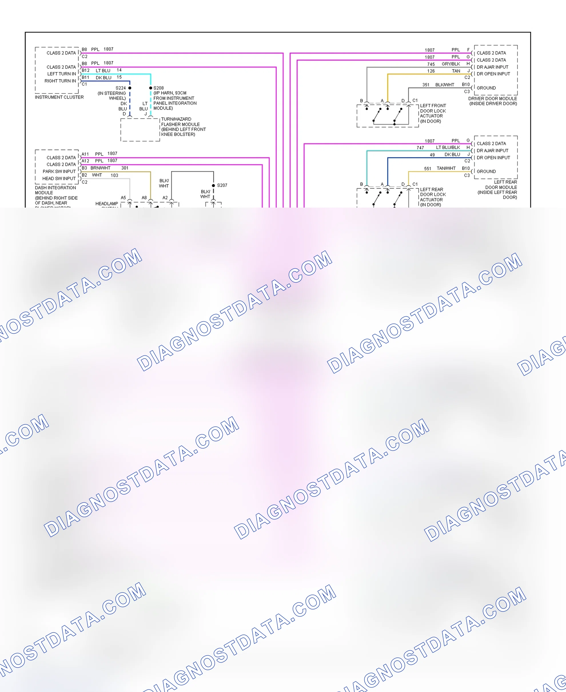 Scheme 13: Warning System Wiring Diagram (DeVille)