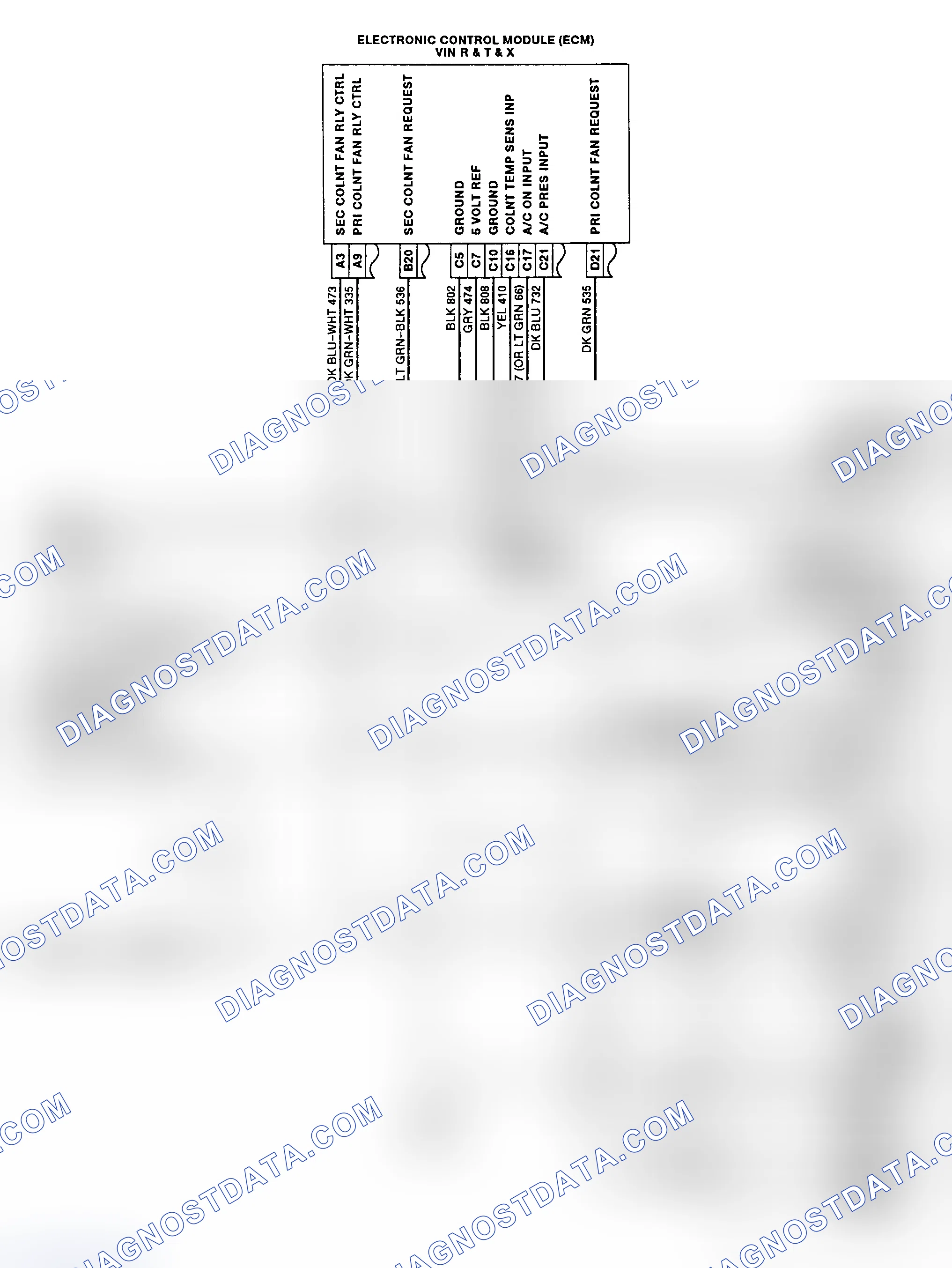 Scheme 24: Cooling Fan Circuit Wiring Diagram (2.5L, 3.1L & 3.4L)