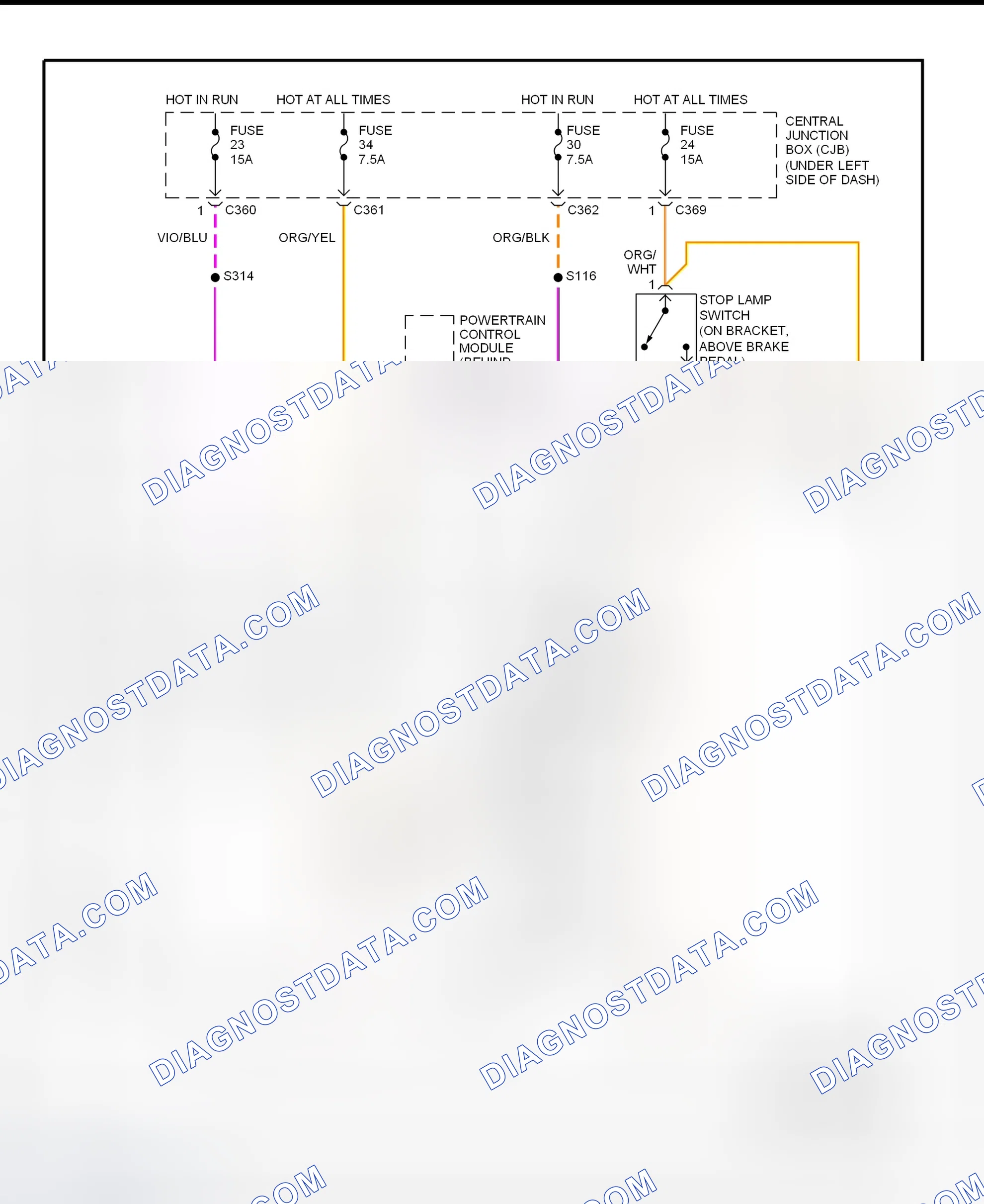 Scheme 91: Shift Interlock System Wiring Diagram (1998 Contour & Mystique)