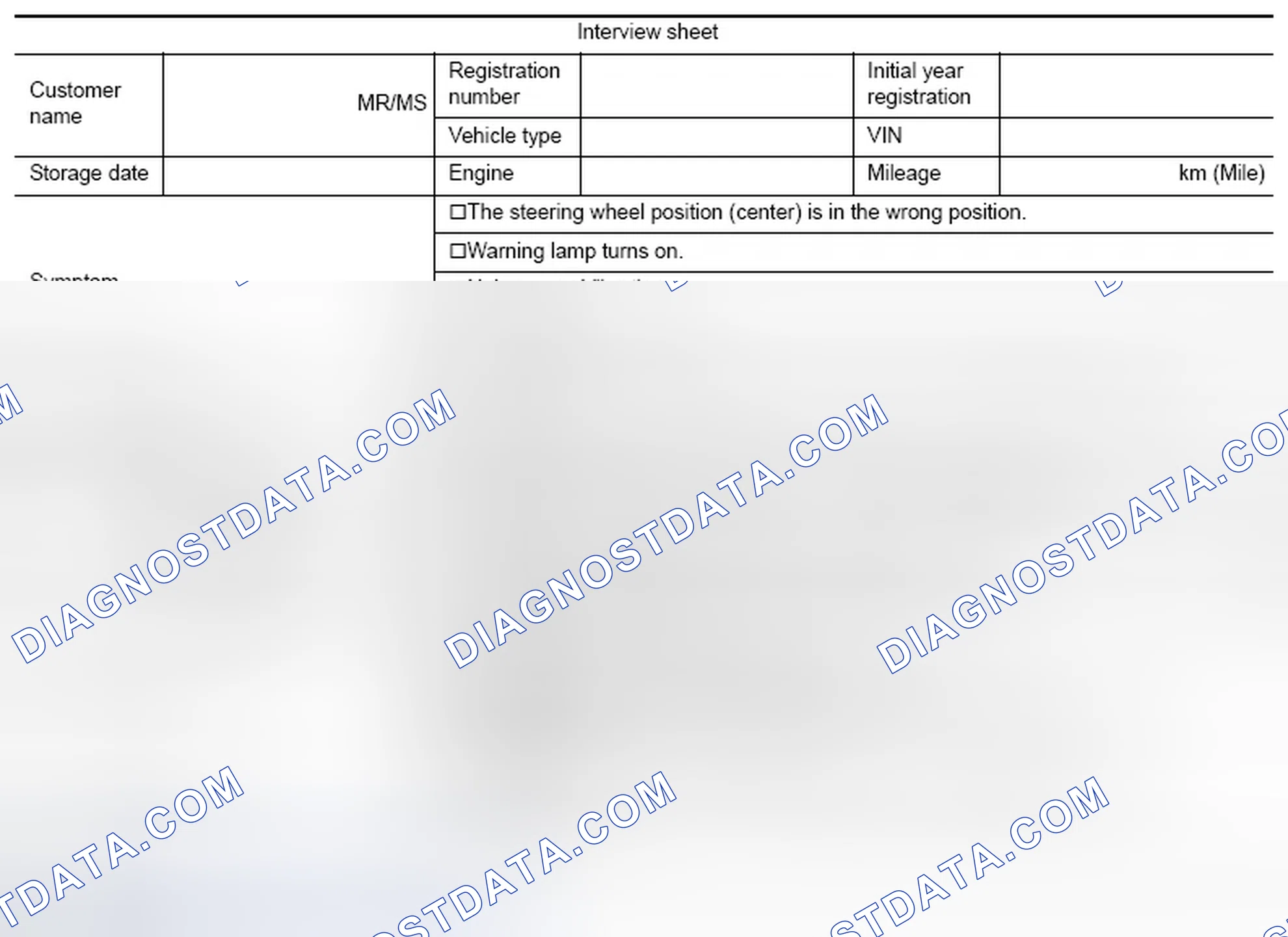 Scheme 2: Interview sheet sample