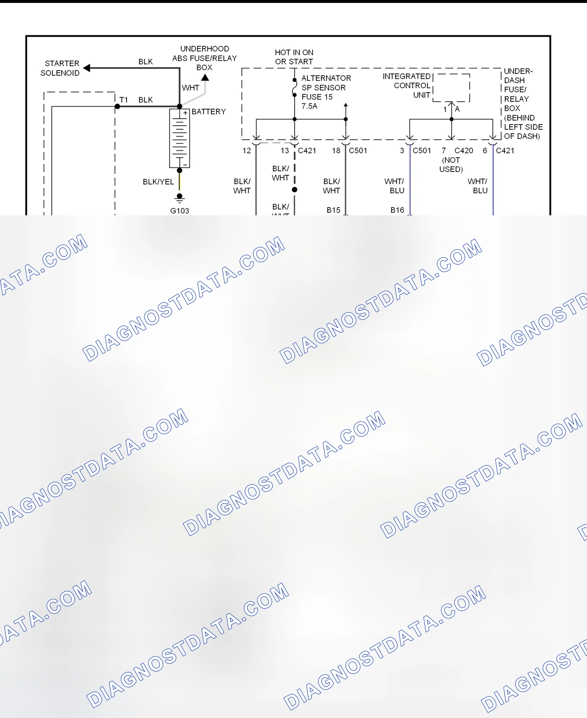 Scheme 1: Charging System Wiring Diagram (Civic)