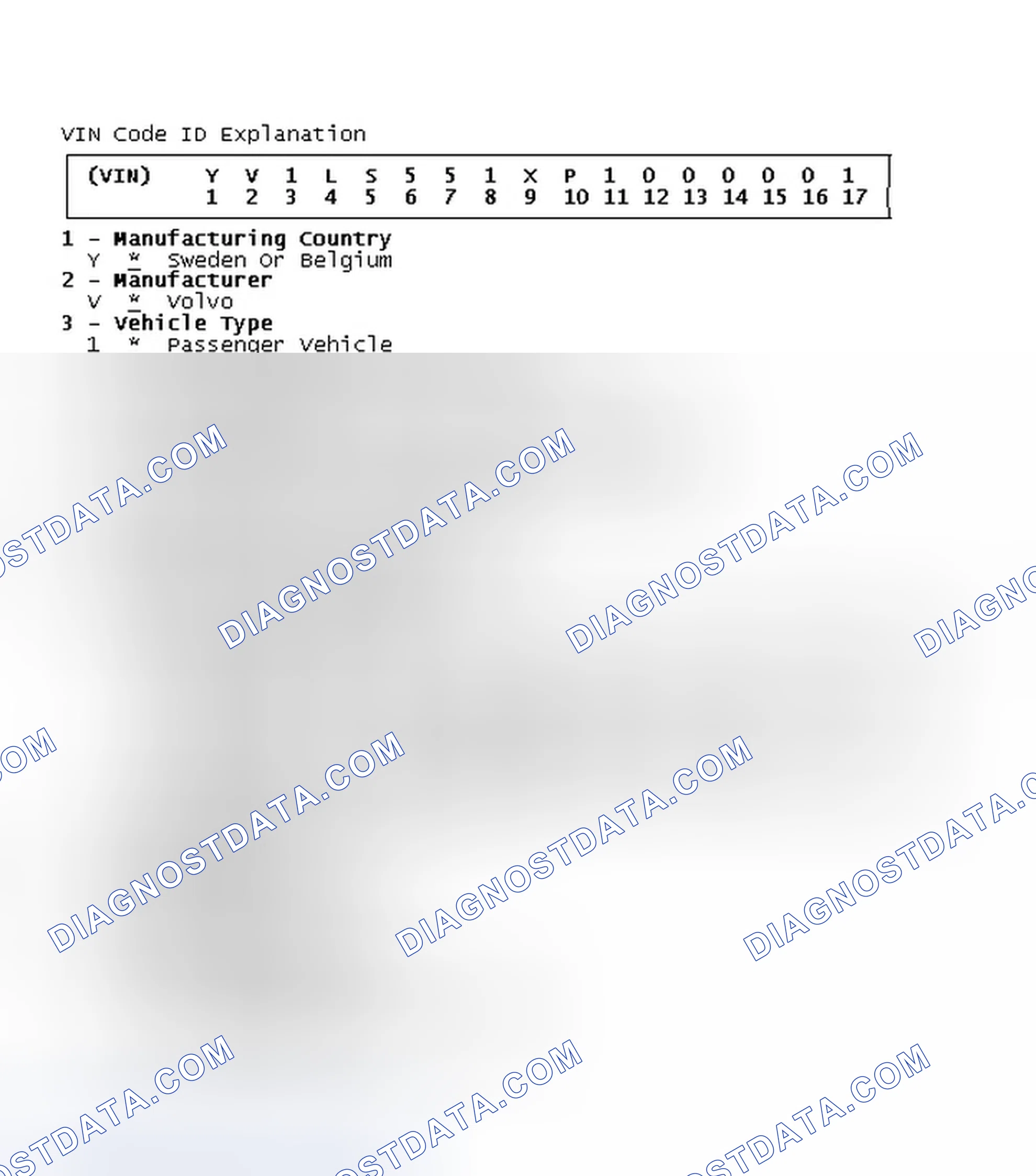 Scheme 3: VIN Code ID Explanation