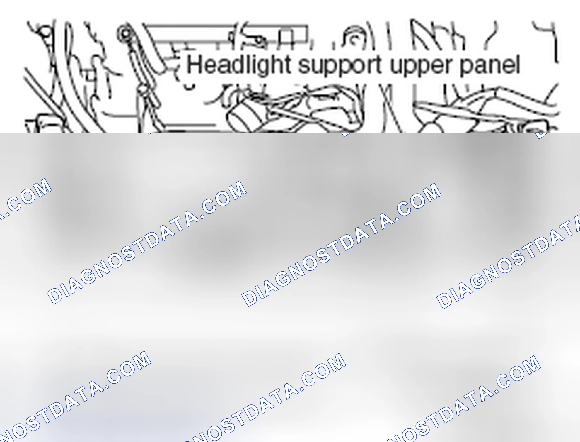 Scheme 119: << A >> HEADLIGHT SUPPORT UPPER PANEL REMOVAL