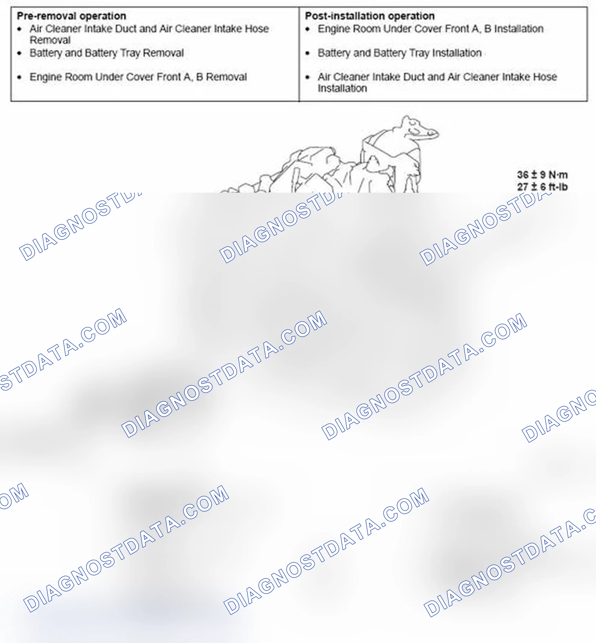 Scheme 3: REMOVAL AND INSTALLATION - 2.0L ENGINE NON-TURBO, 2.4L ENGINE