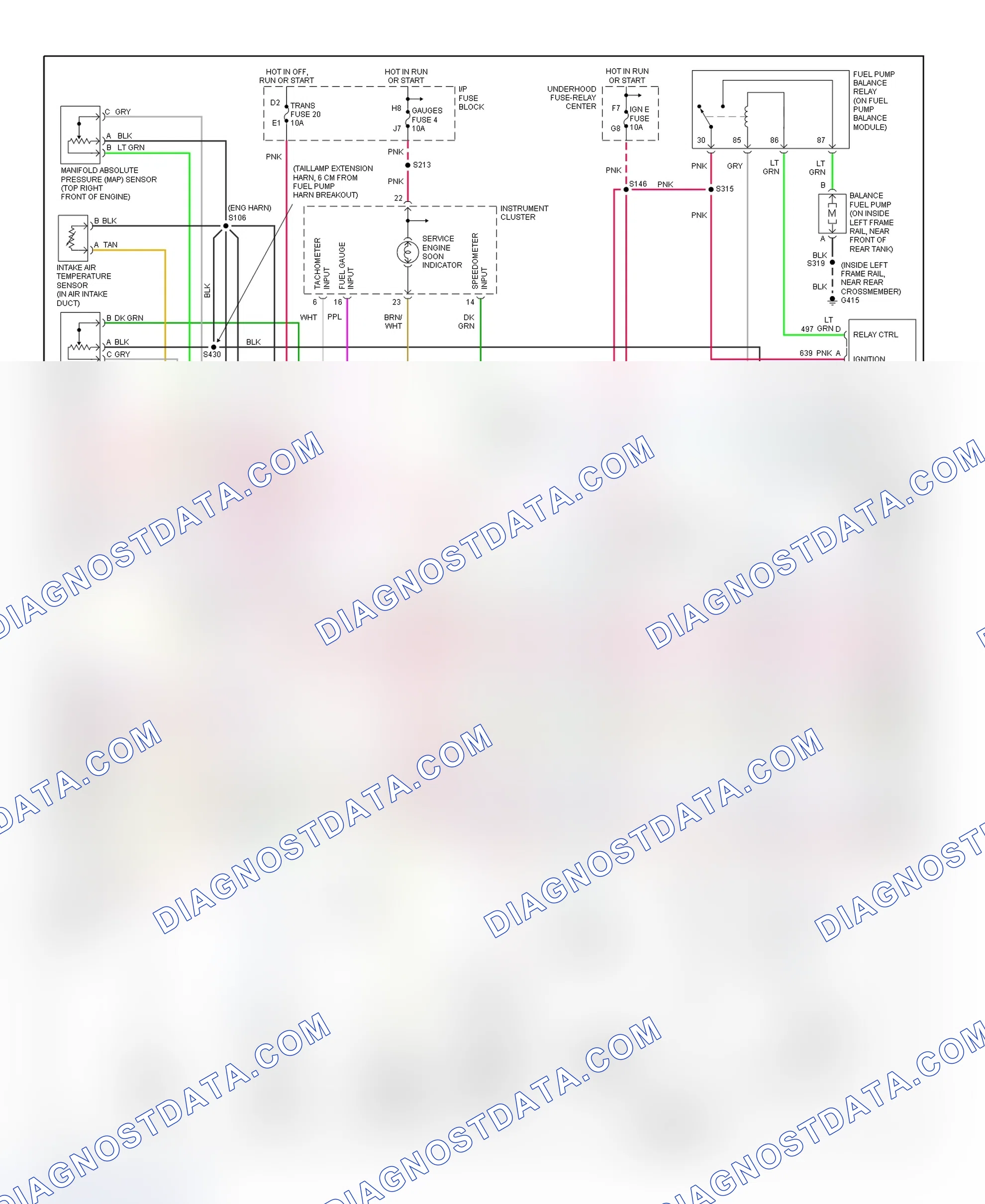Scheme 85: PCM Wiring Diagram (Pickup & Suburban - 7.4L - 3 Of 4)