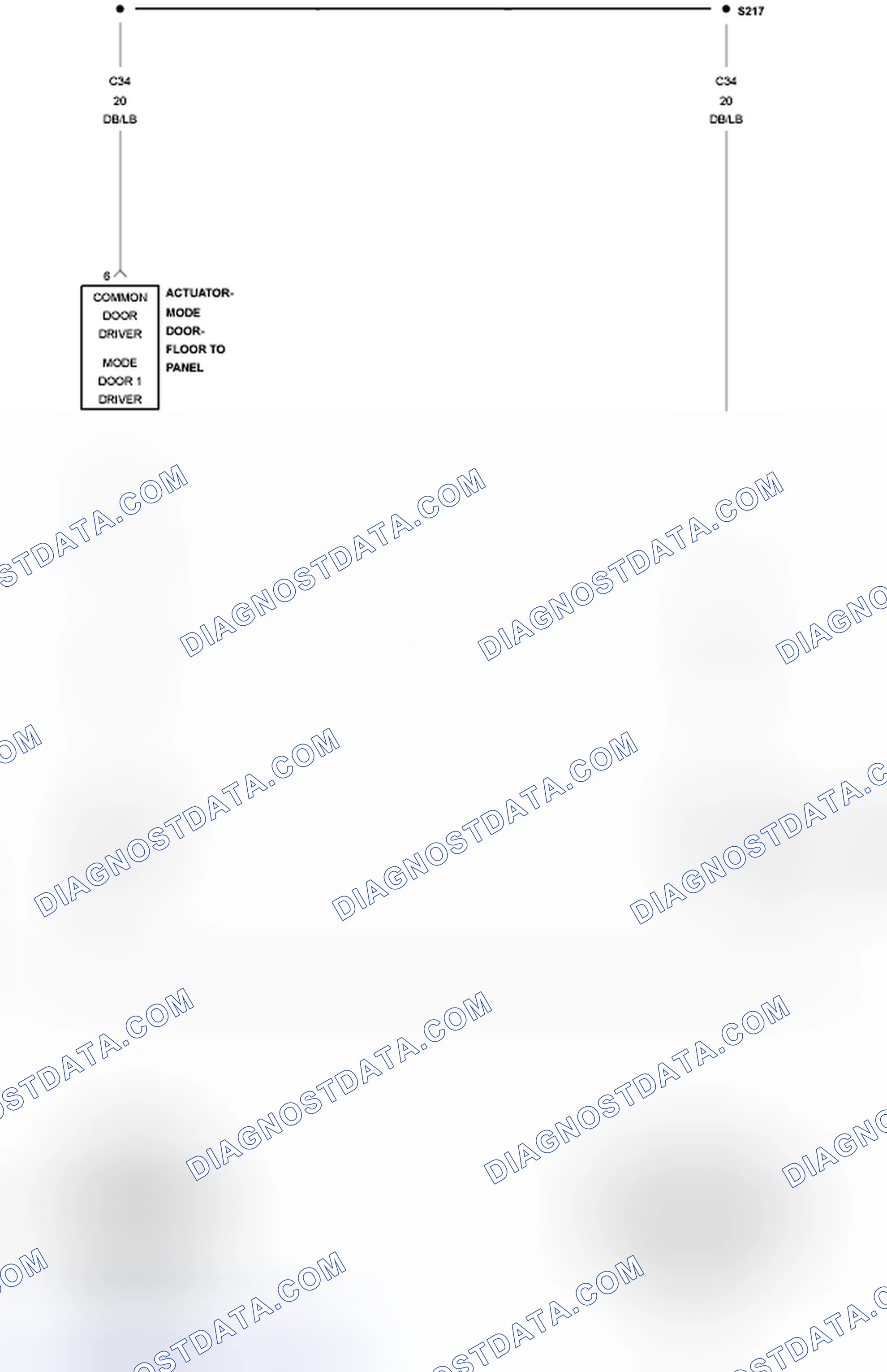 Scheme 19: B1043-PANEL MODE DOOR 1 CONTROL CIRCUIT OPEN
