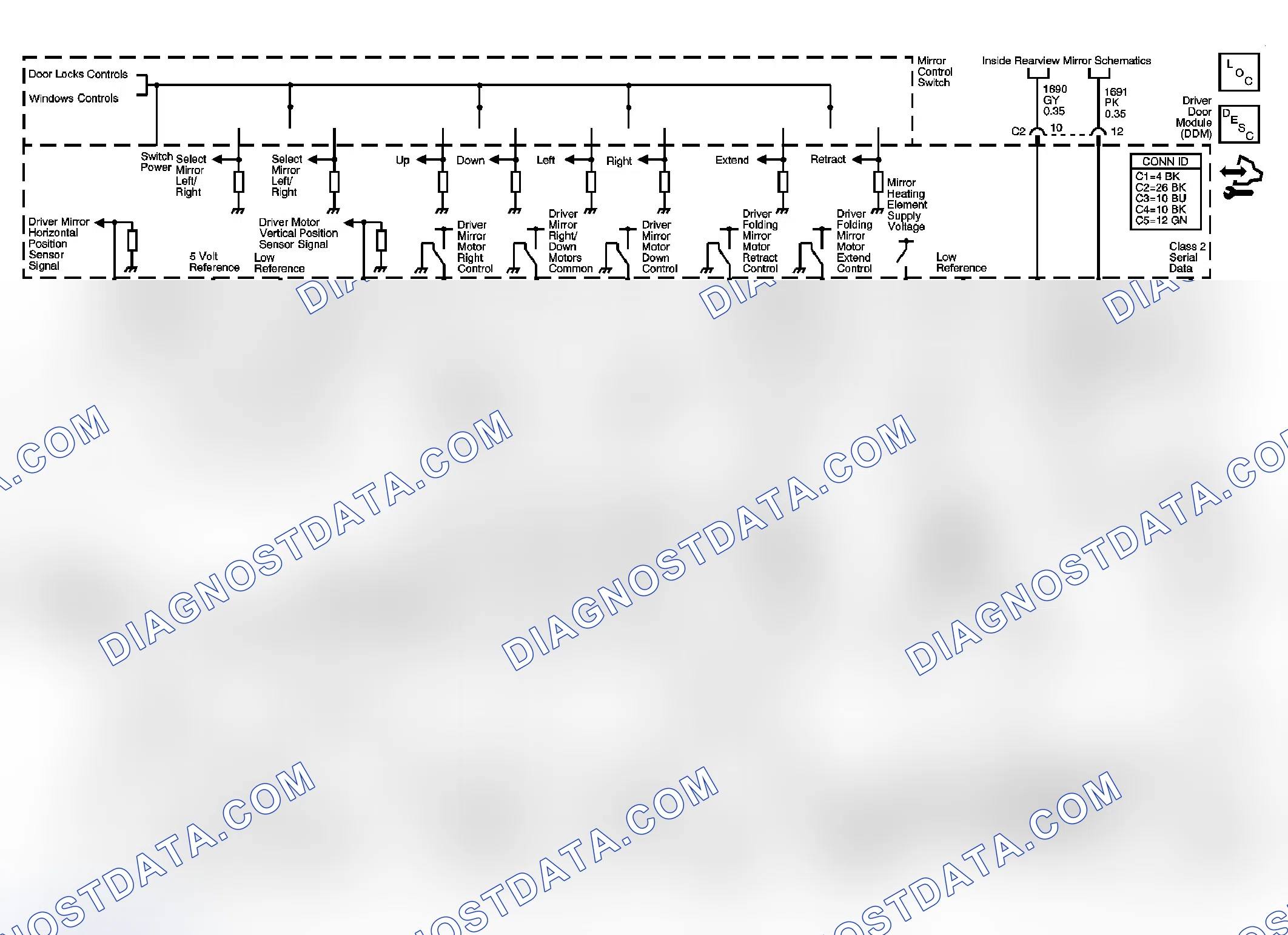 Scheme 2: Outside Rearview Mirror Schematics