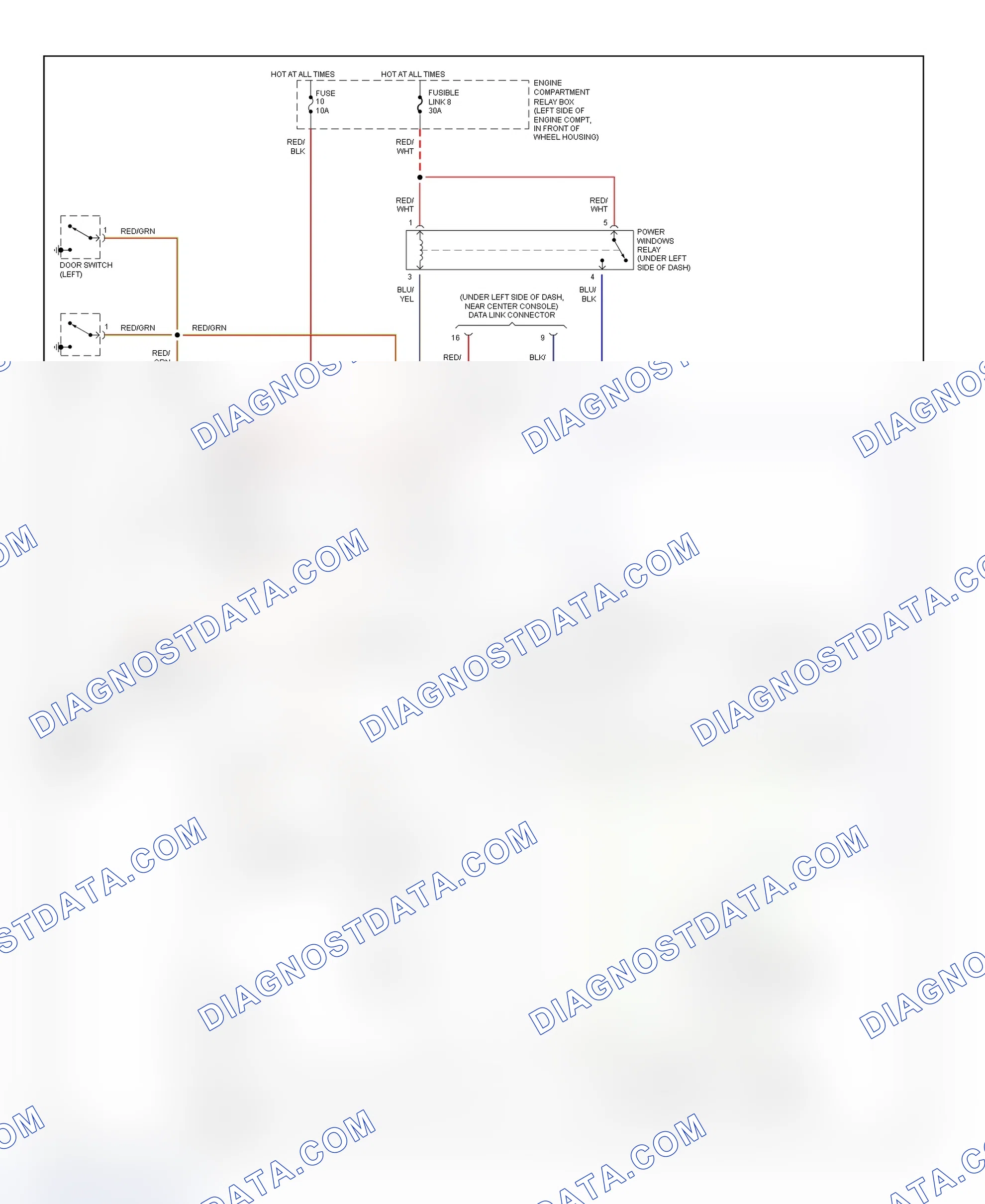 Scheme 9: Power Window System Wiring Diagram