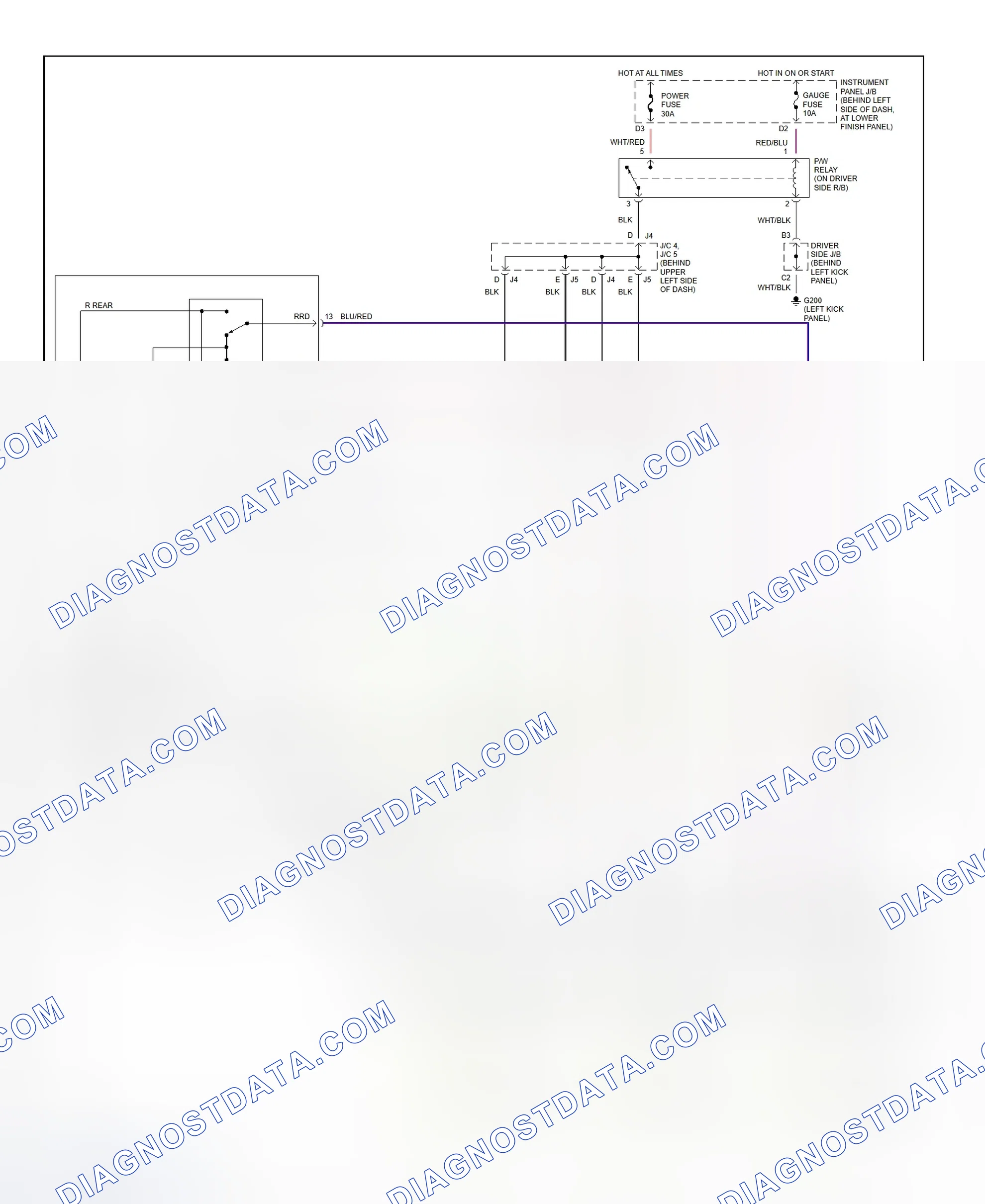 Scheme 12: Power Window System Wiring Diagram (Corolla)