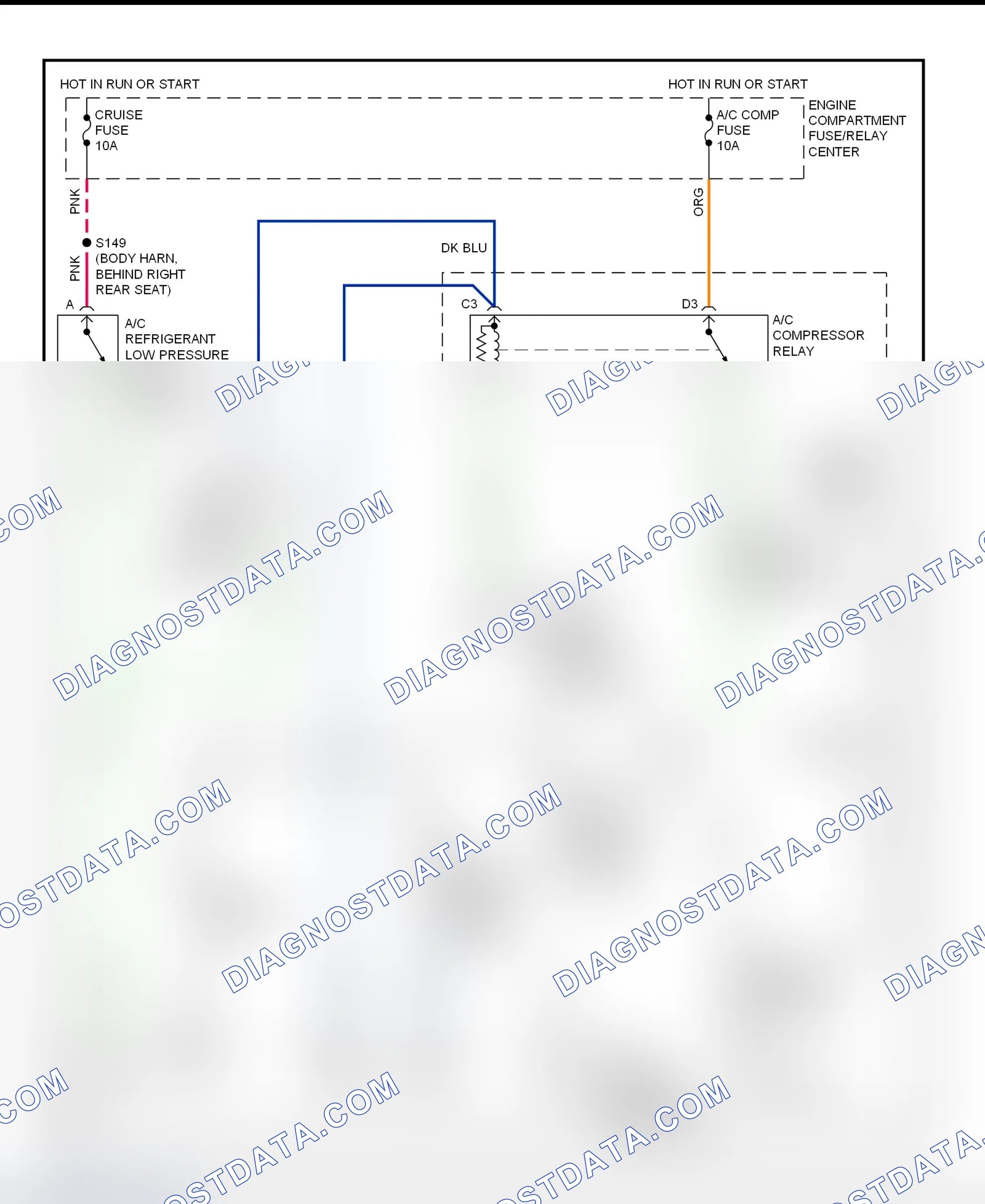 Scheme 15: A/C Compressor Clutch Control Circuit Wiring Diagram (DeVille & Eldorado)