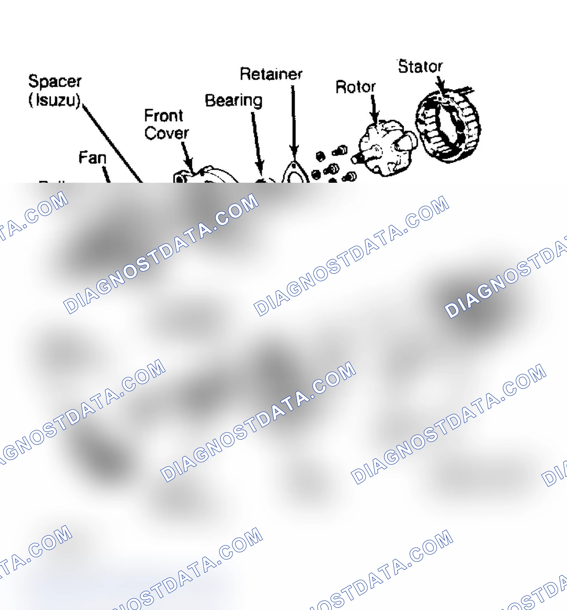 Scheme 6: Exploded View of Typical Hitachi Diesel Engine Alternator