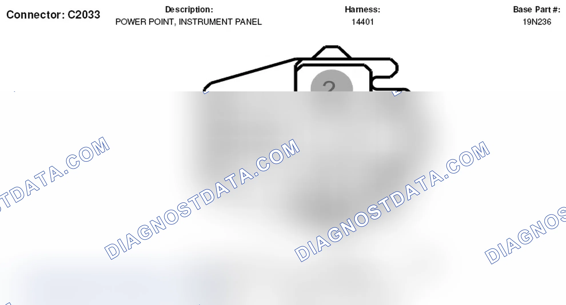 Scheme 226: Instrument Panel Power Point Connector End View (C2033)