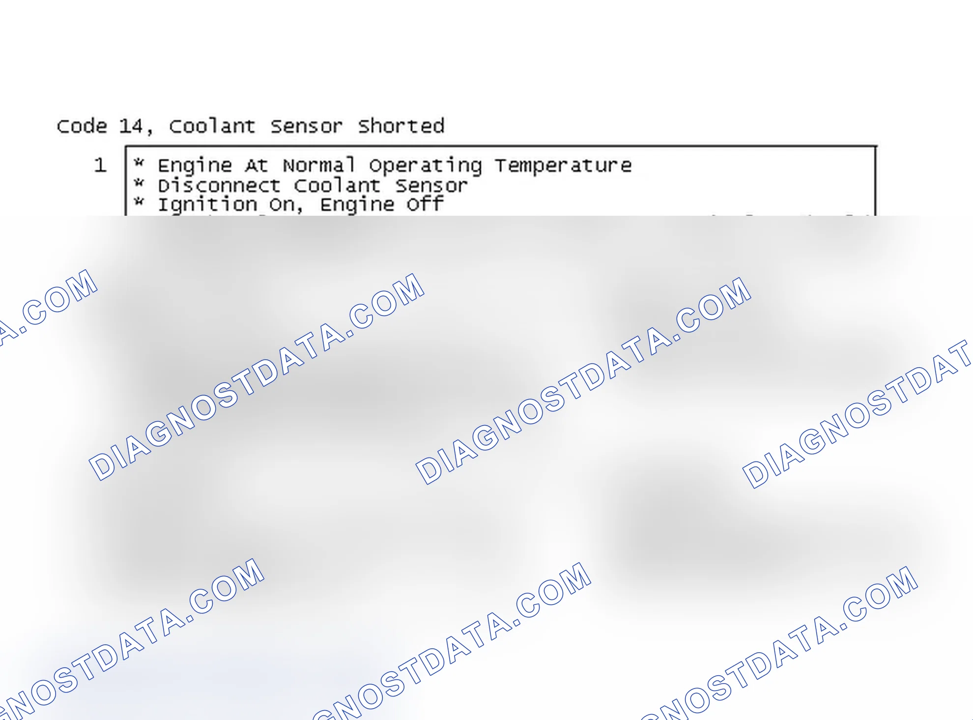 Scheme 105: Code 14, Coolant Sensor Shorted