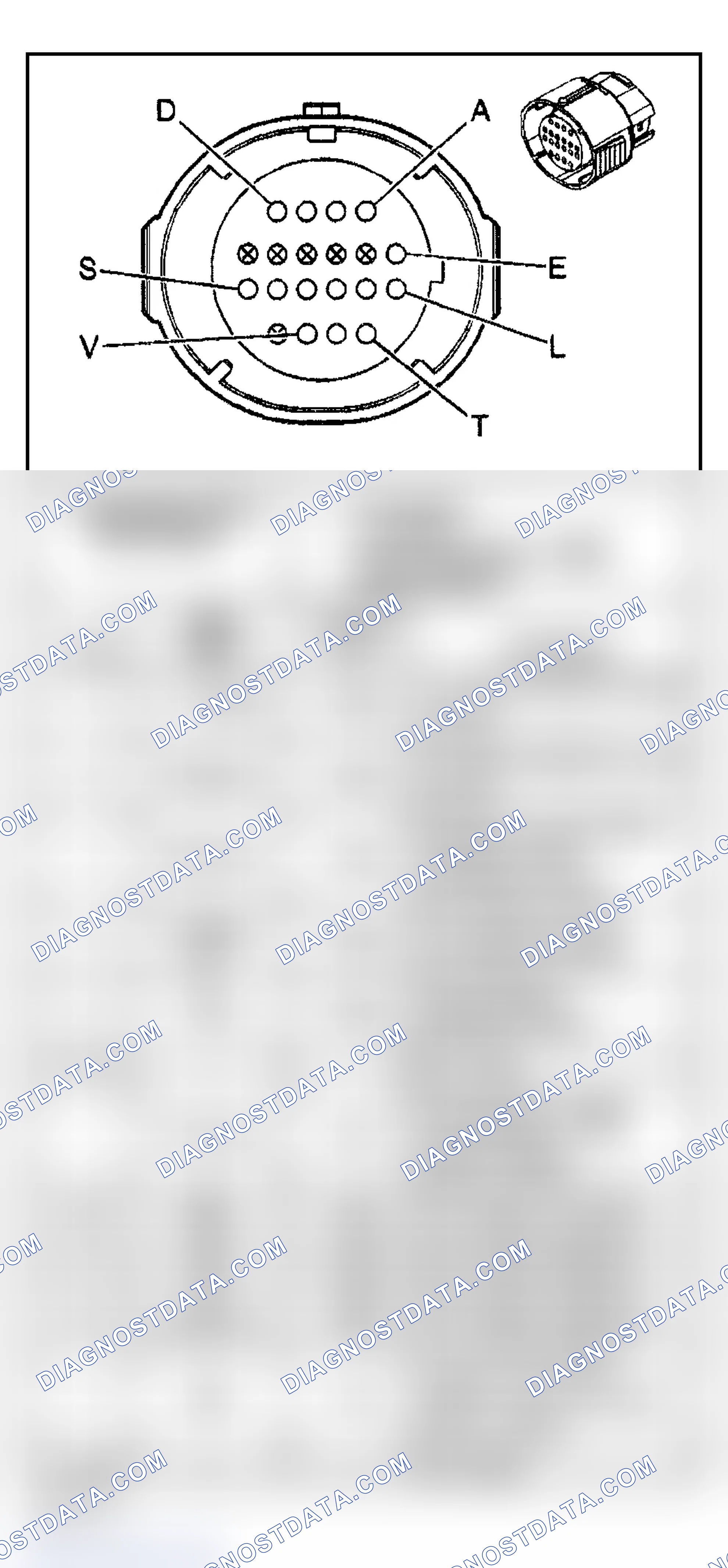 Scheme 958: Automatic Transmission Inline 20-Way Connector End View
