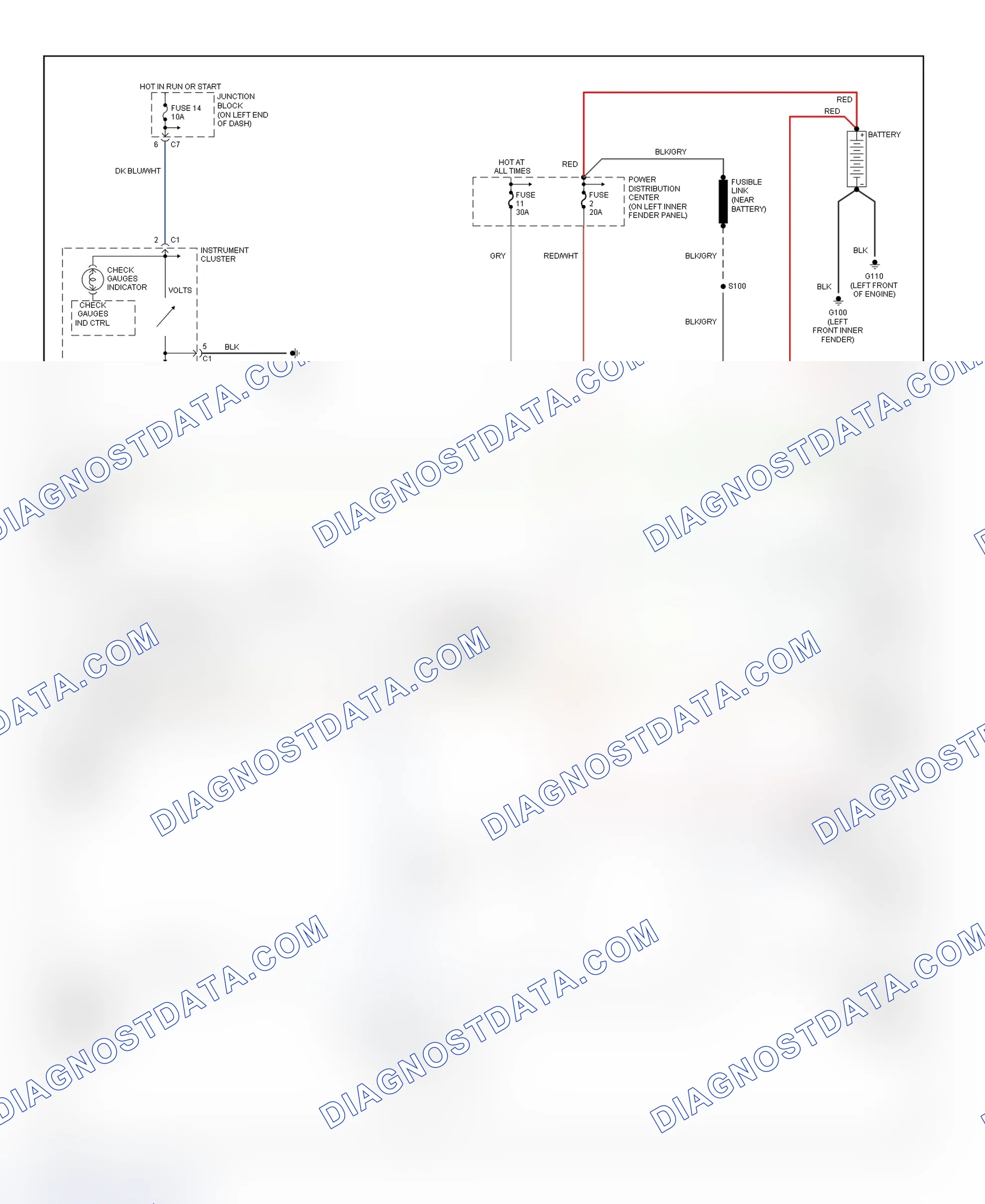 Scheme 1: Charging System Wiring Diagram (Dakota)