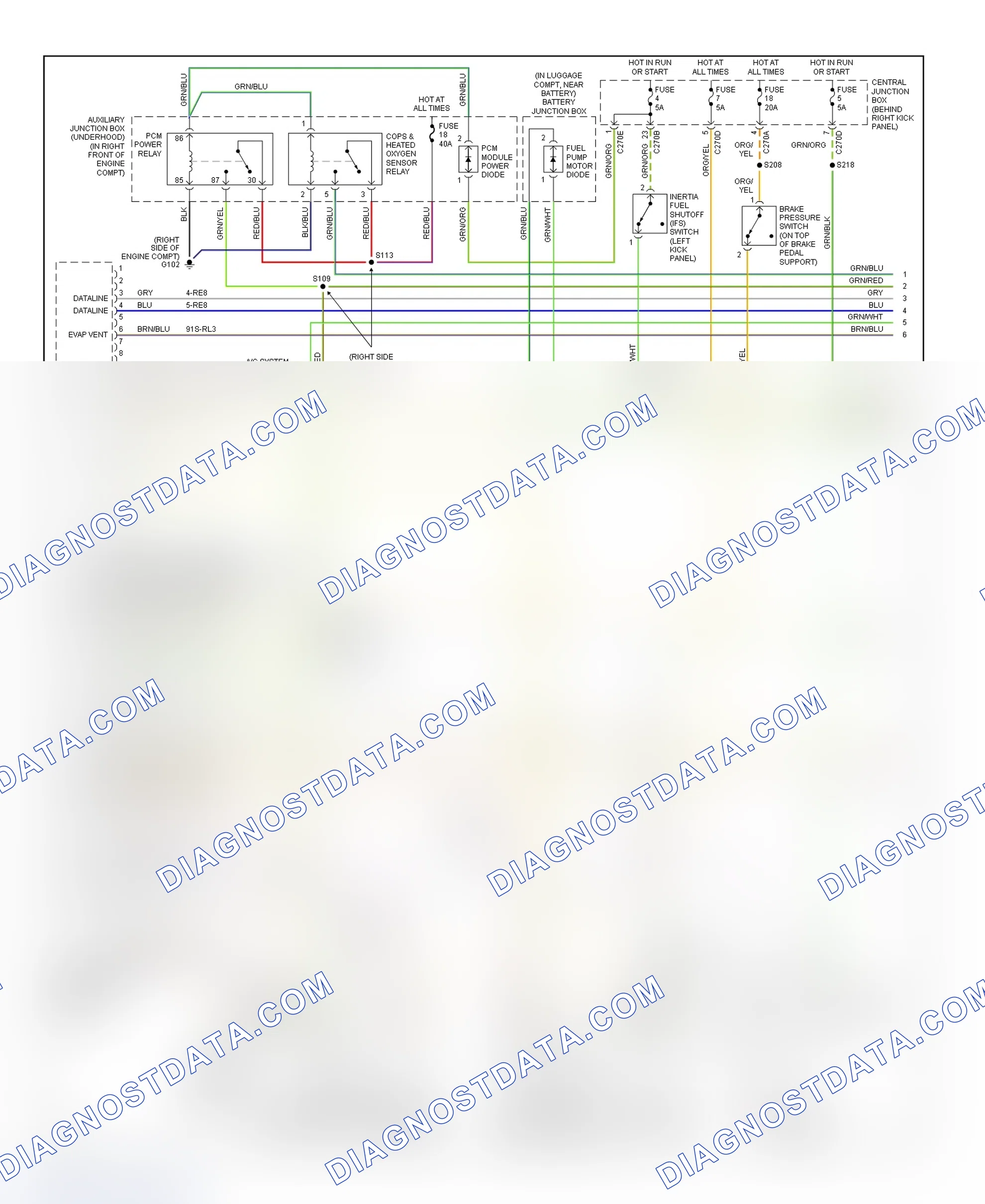 Scheme 170: PCM Wiring Diagram (Thunderbird - 3.9L - 1 Of 4)