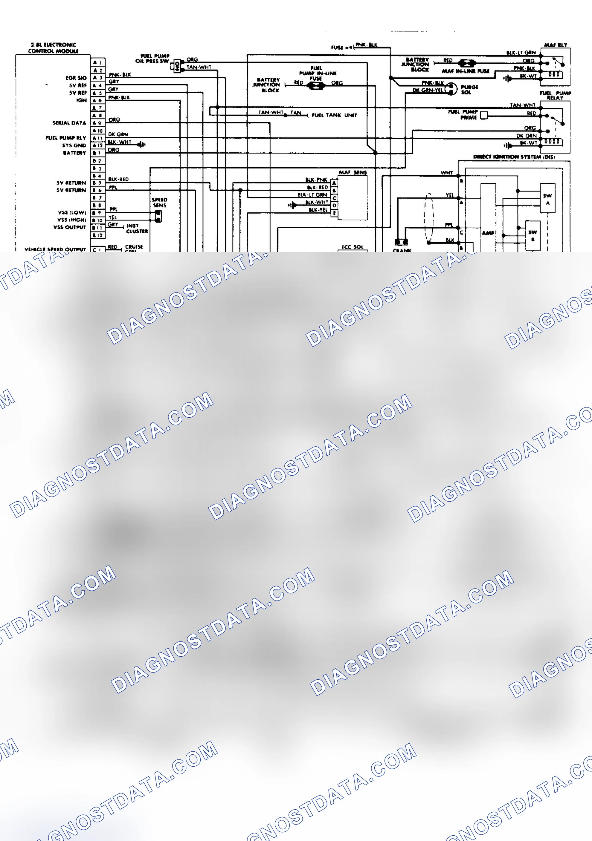 Scheme 438: PFI Wiring Diagram (2.8L Beretta & Corisca 2.8L)
