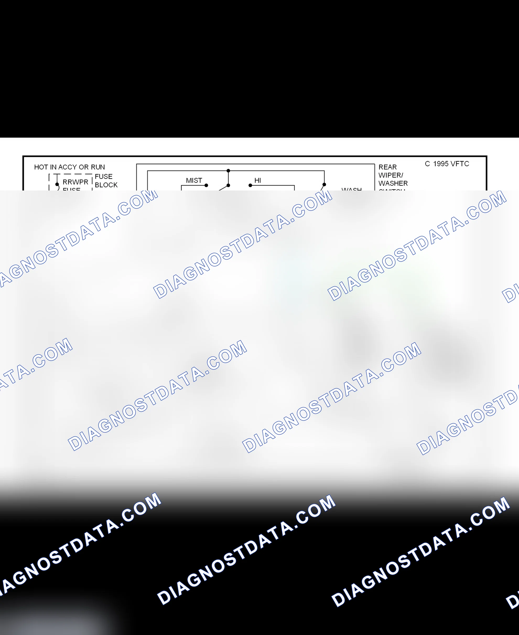 Fig. 2: Rear Wiper/Washer System Wiring Diagram