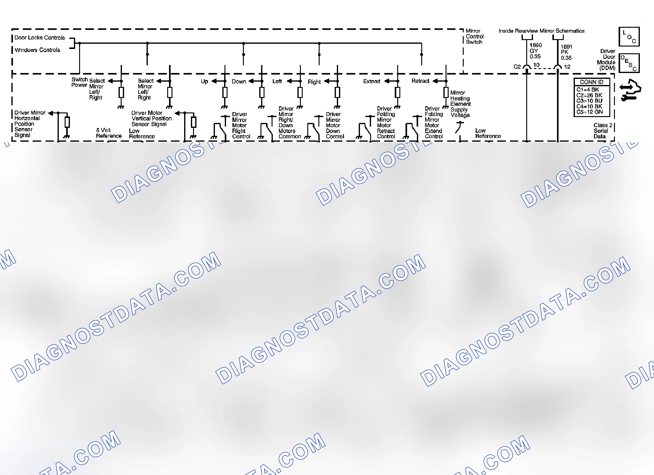 Scheme 2: Outside Rearview Mirror Schematics