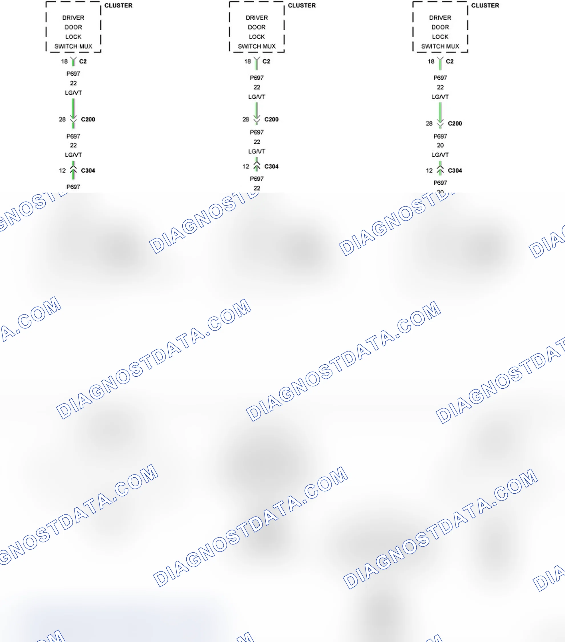 Scheme 97: B1800-DRIVER DOOR LOCK/UNLOCK SWITCH CIRCUIT PERFORMANCE