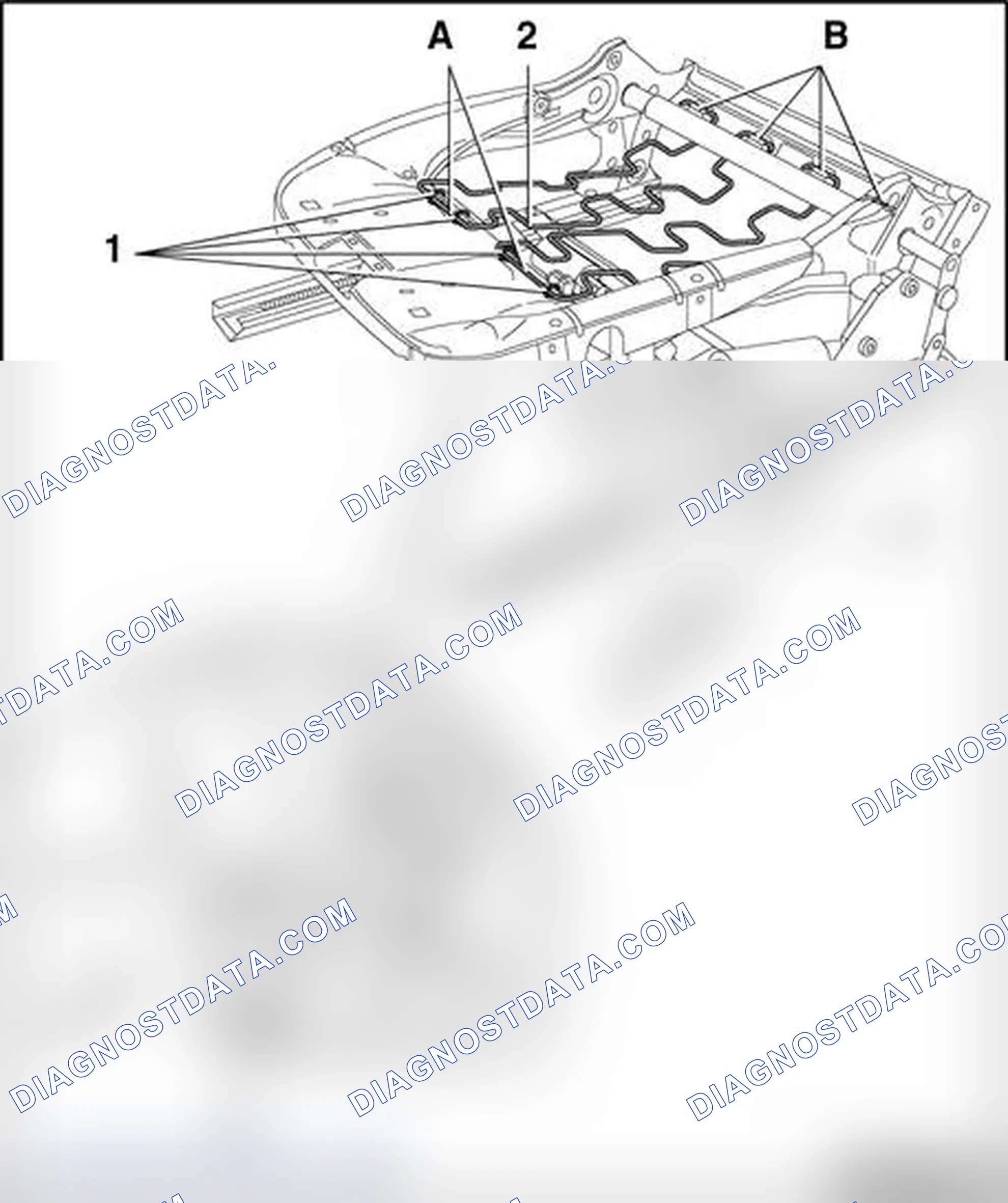Scheme 279: Seat pan spring pad with wiring harness, assembly overview