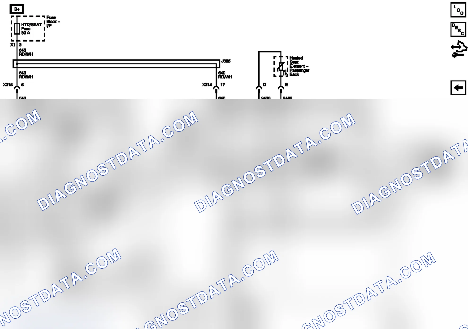 Scheme 106: Seat Back Temperature Sensors and Cooling