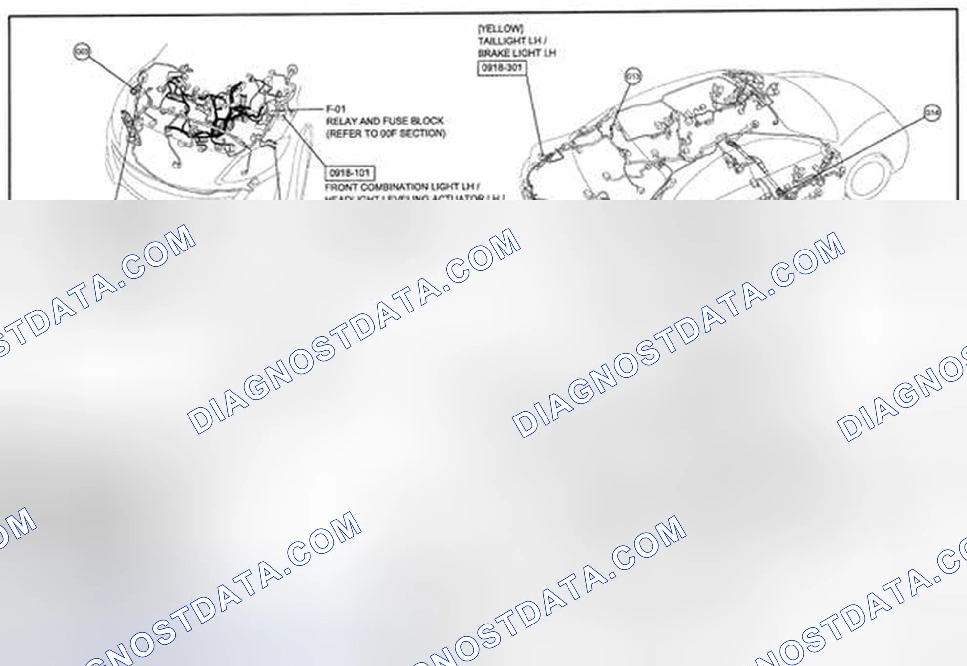 Scheme 301: License Plate Light / Parking Light / Taillight Wiring Diagram - 0918-3 (2 Of 2)