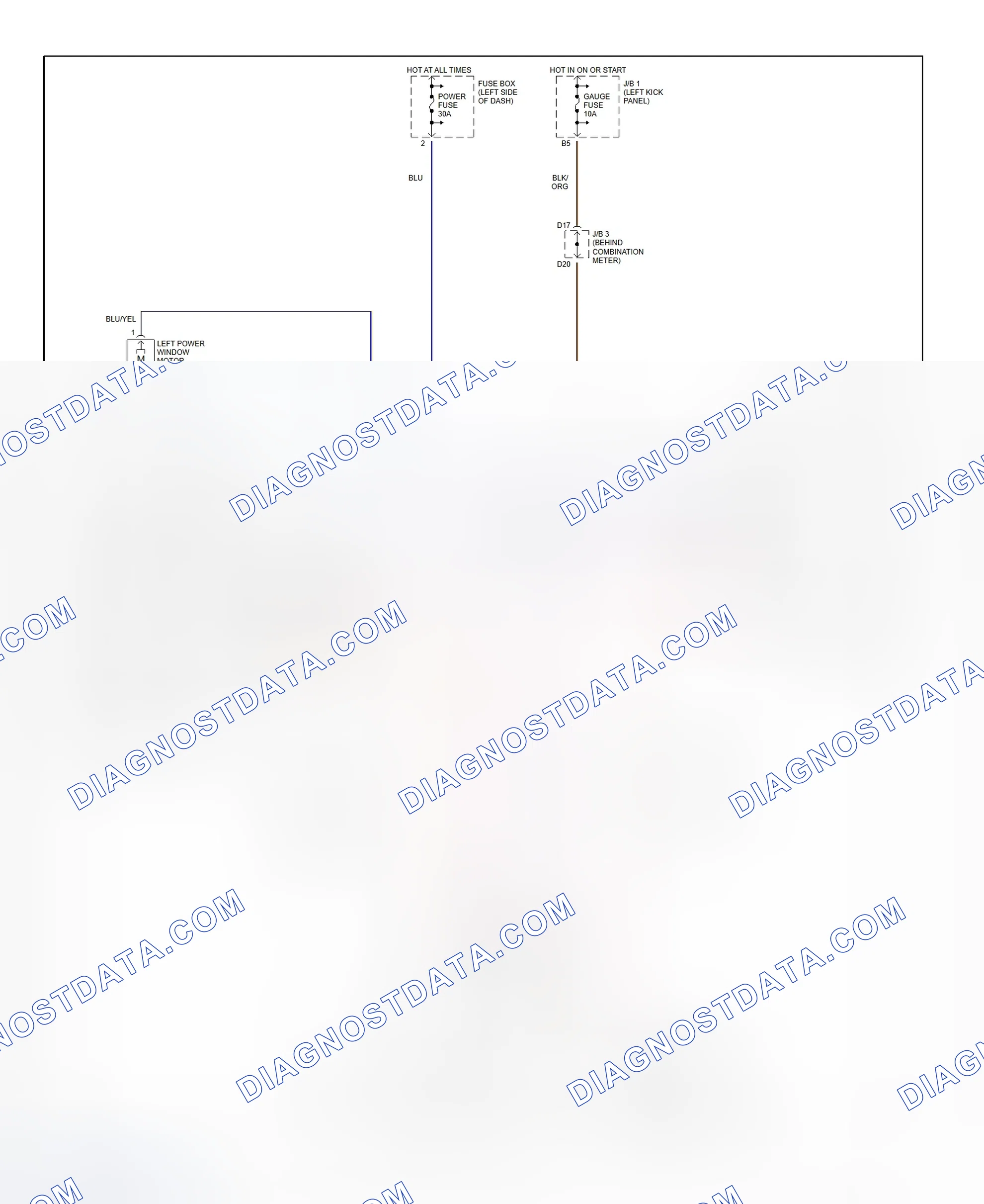 Scheme 3: Power Window System Wiring Diagram