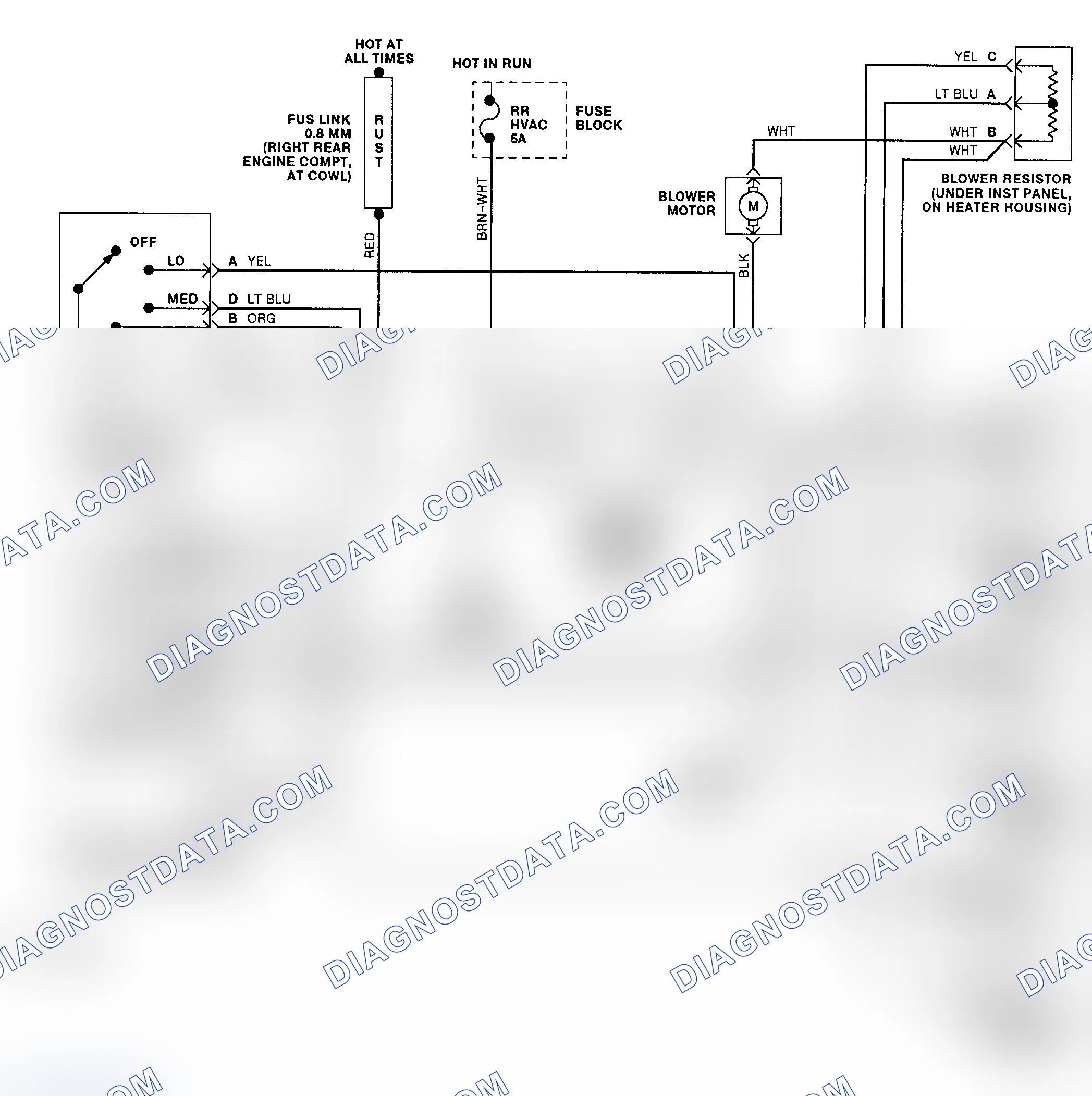 Fig. 6: Rear Heater System Wiring Diagram