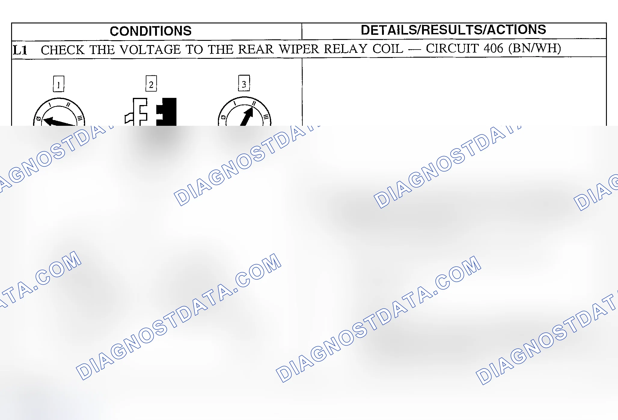 Scheme 96: Pinpoint Test L: The Rear Wiper Is Inoperative - Late Build