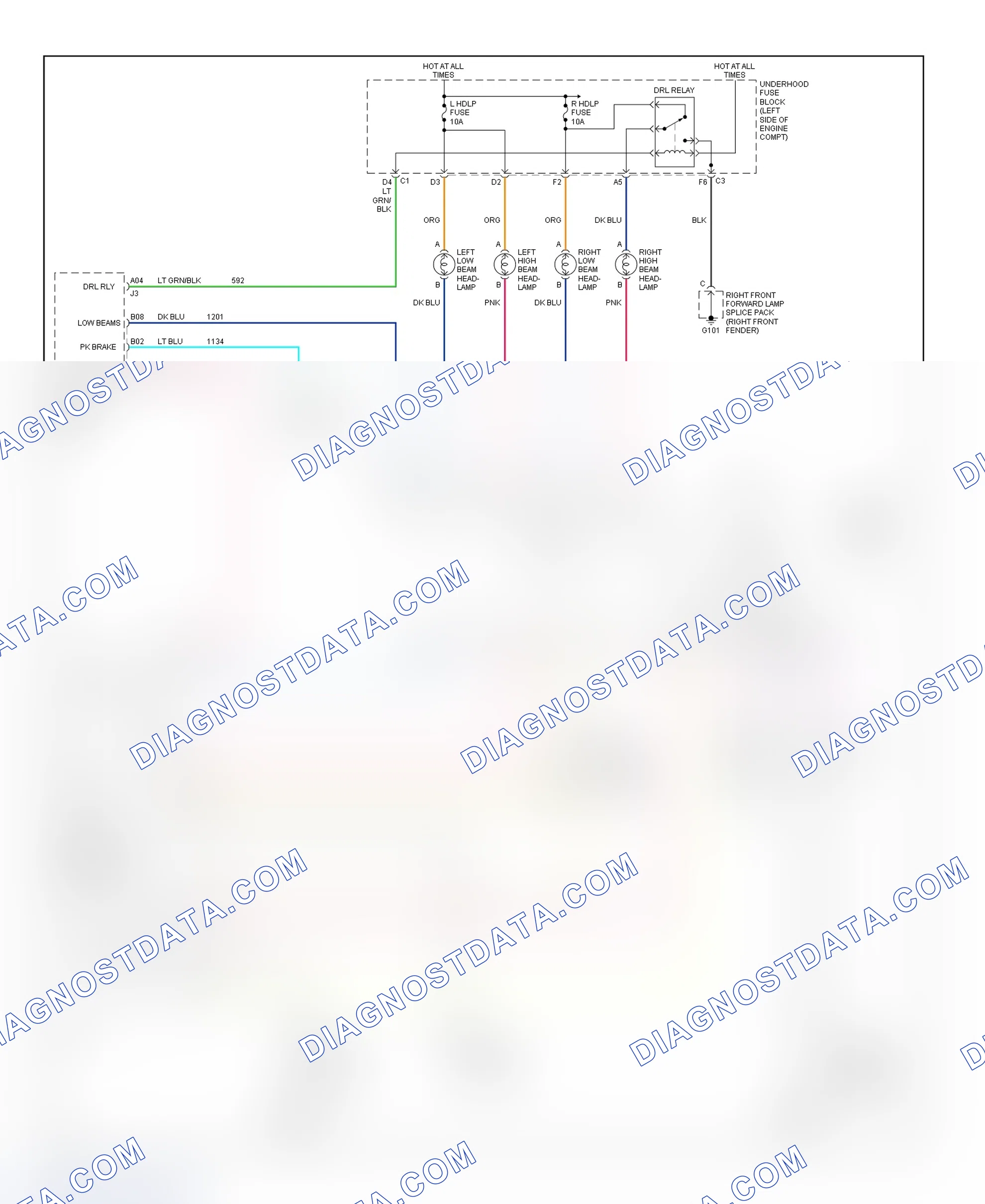 Scheme 32: Headlight Systems & Daytime Running Lights Wiring Diagram (Saturn "S" Series)