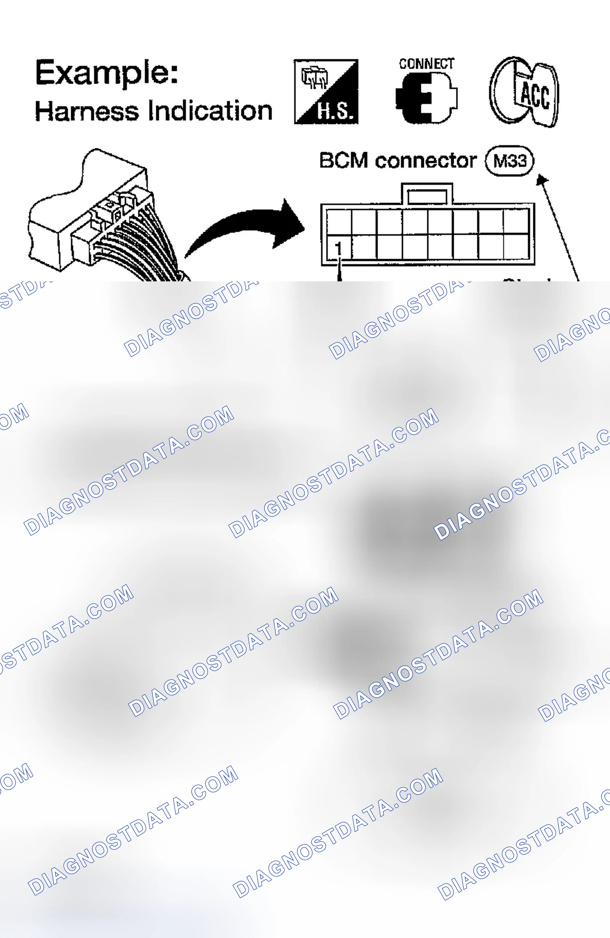 Scheme 34: TYPE 1: HARNESS WIRE COLOR AND CONNECTOR NUMBER ARE SHOWN IN ILLUSTRATION