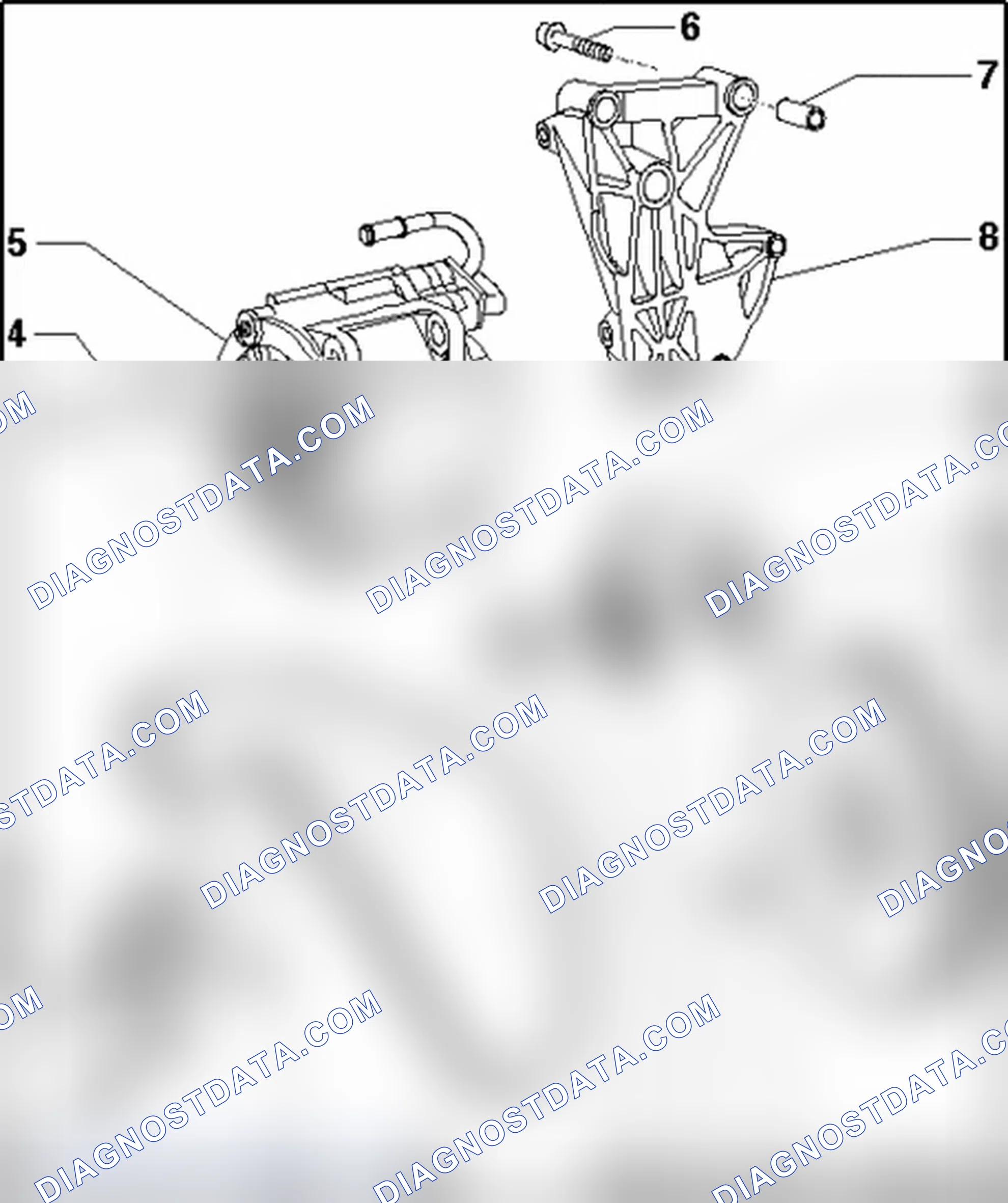 Scheme 126: Ribbed belt drive for generator, component overview