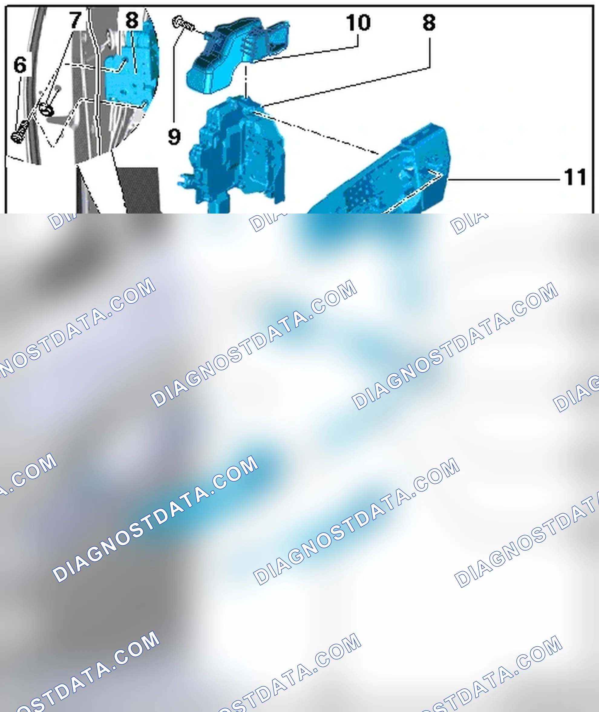 Scheme 127: DOOR HANDLE AND LOCK ASSEMBLY OVERVIEW