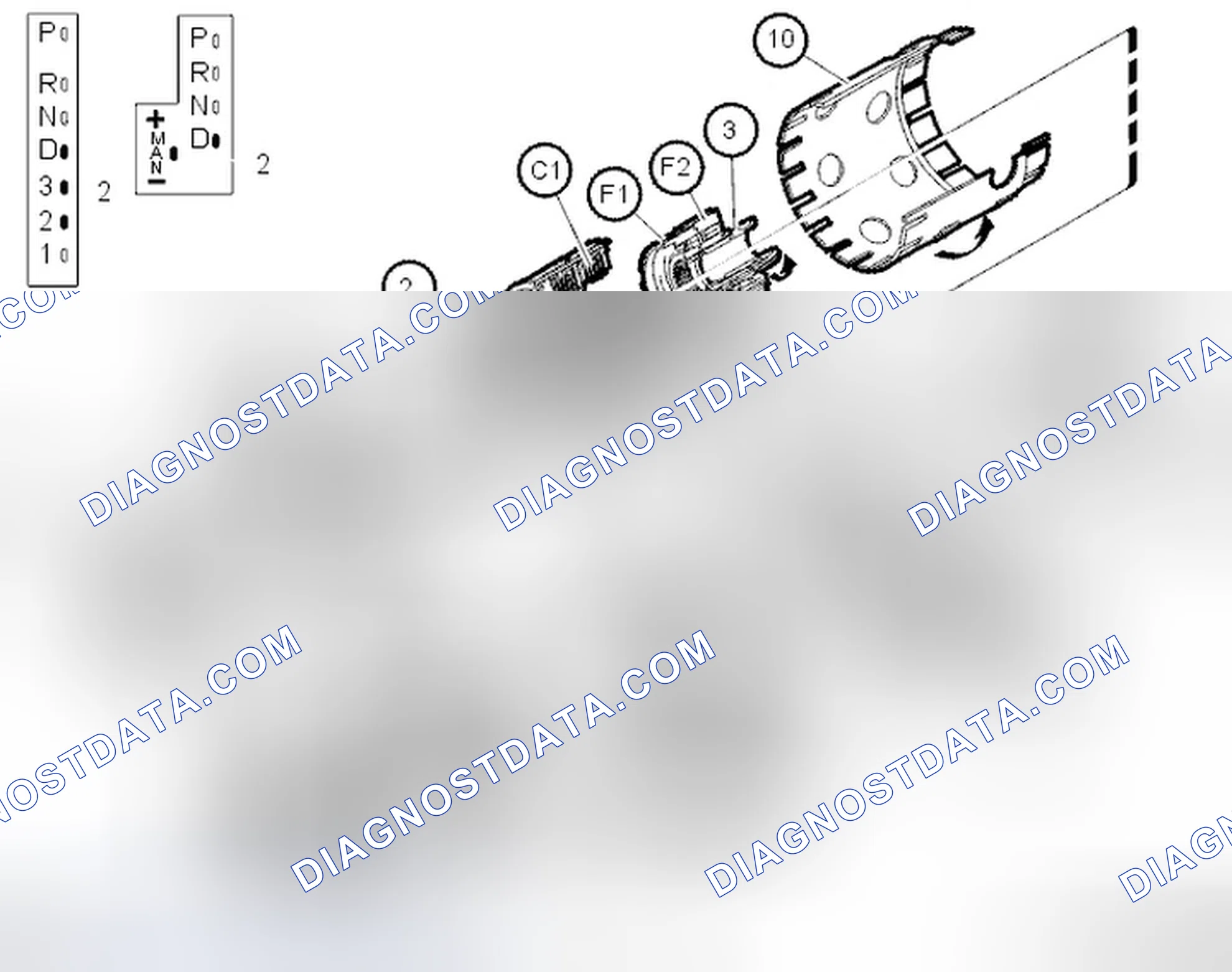 Scheme 1477: Gear shift positions D/2/MAN - 2nd gear