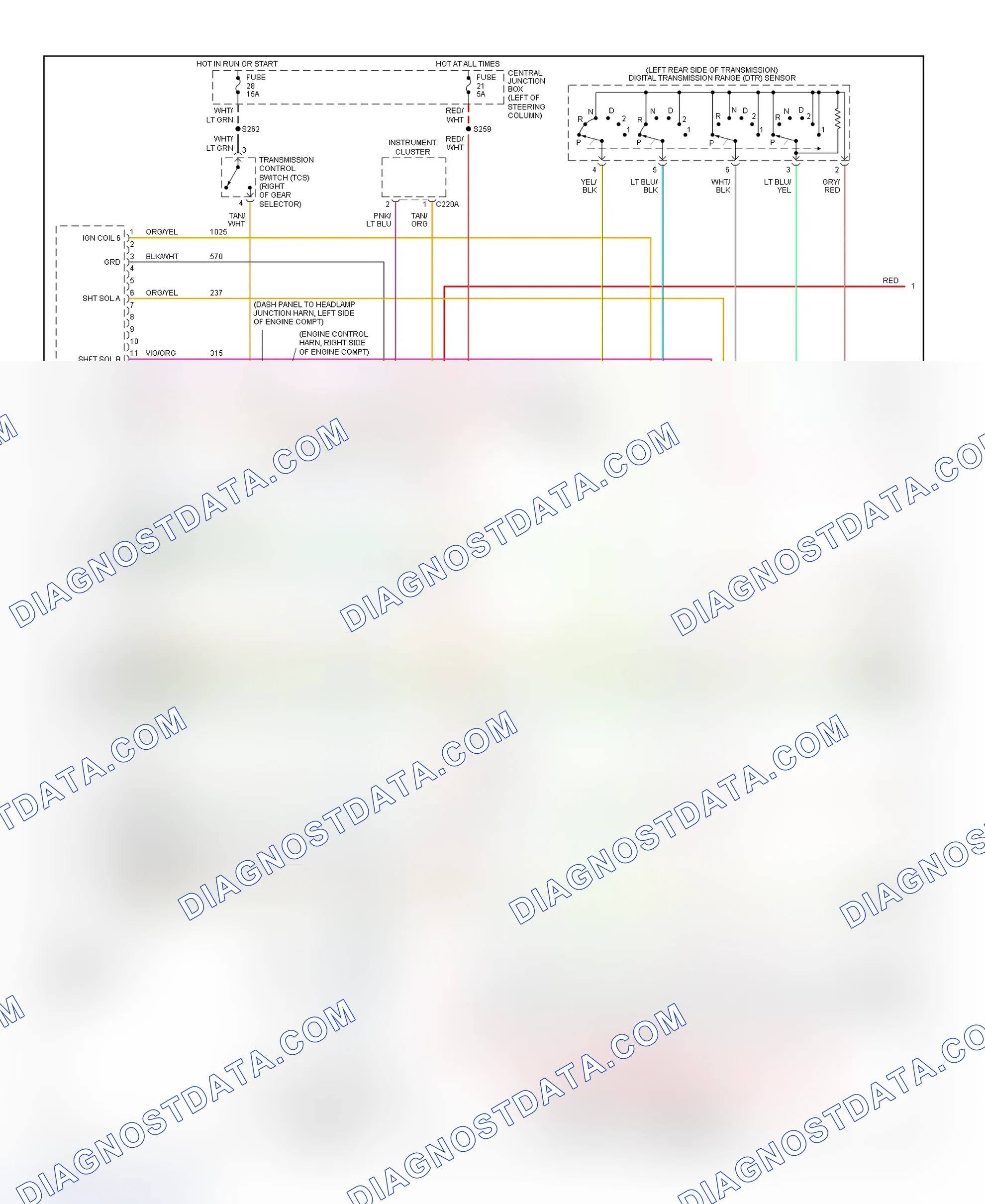 Scheme 121: PCM Wiring Diagram (Mustang - 4.6L - 1 Of 3)