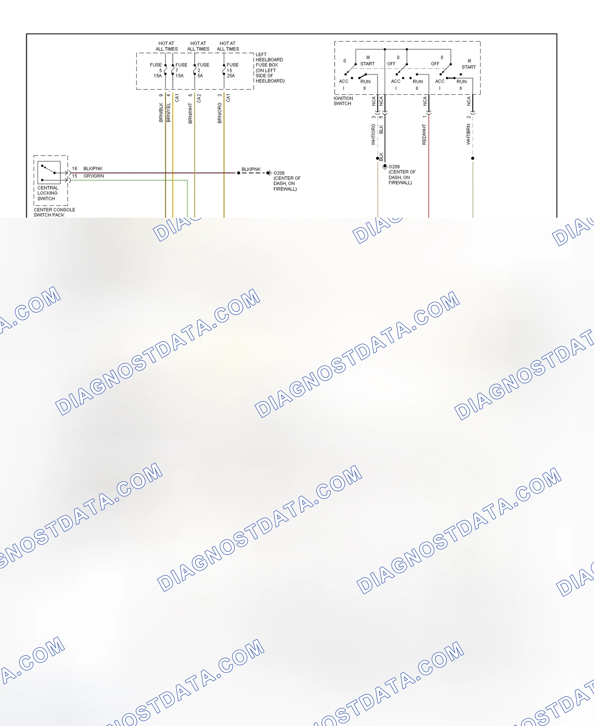 Scheme 6: Power Window System Wiring Diagram (1998 XJR & XJ8 - 1 Of 2)