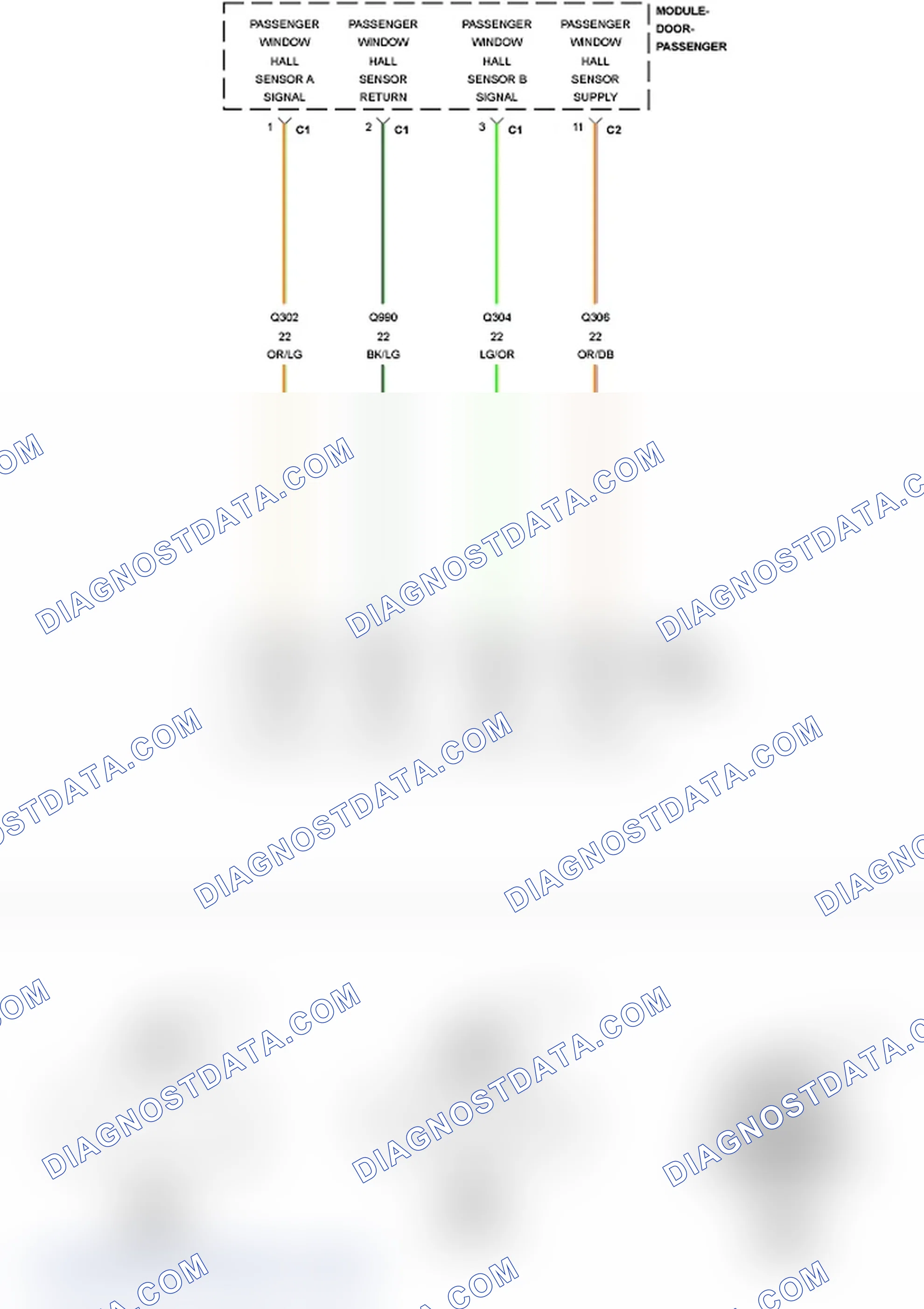 Scheme 373: B1863-PASSENGER WINDOW POSITION SENSOR POWER SUPPLY LOW