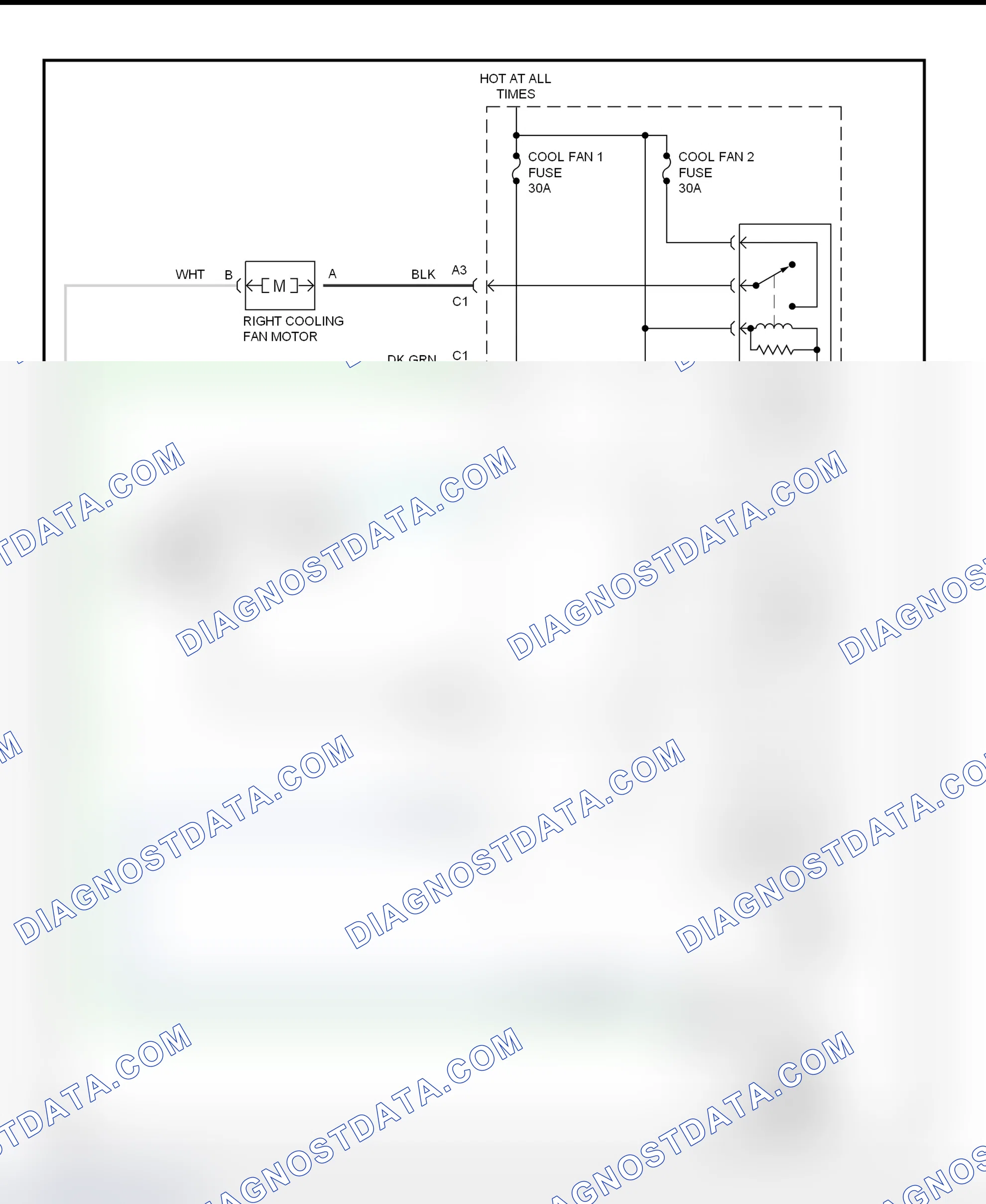 Scheme 19: Cooling Fan System Wiring Diagram (1998 Park Avenue)