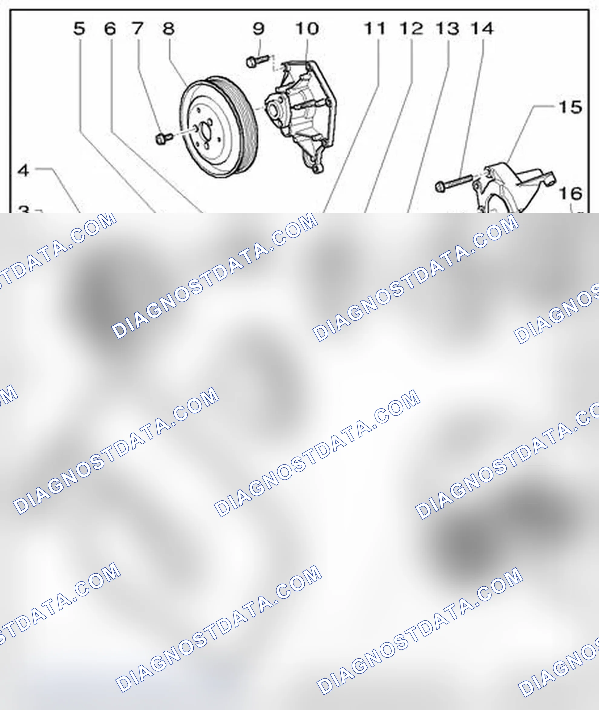 Scheme 458: Ribbed belt drive, component overview