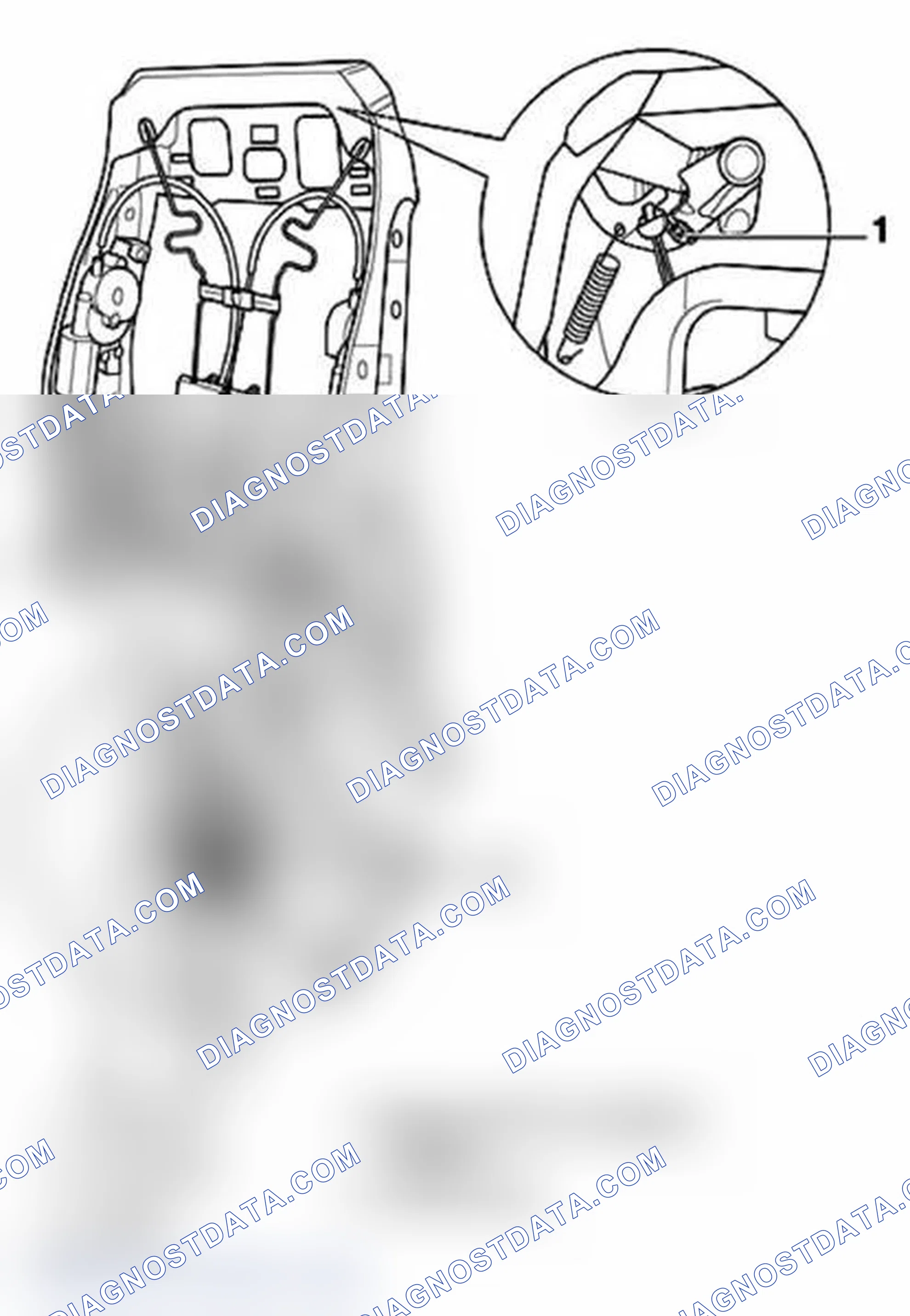 Scheme 57: Microswitch for seatback release, assembly overview