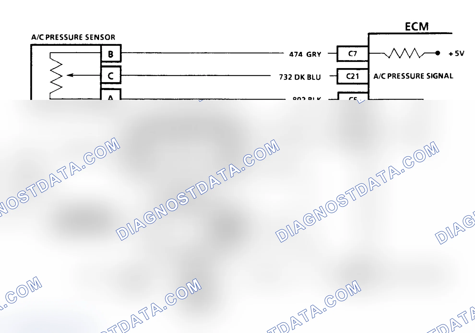 Scheme 210: Code 66, Schematic, A/C Pressure Sensor