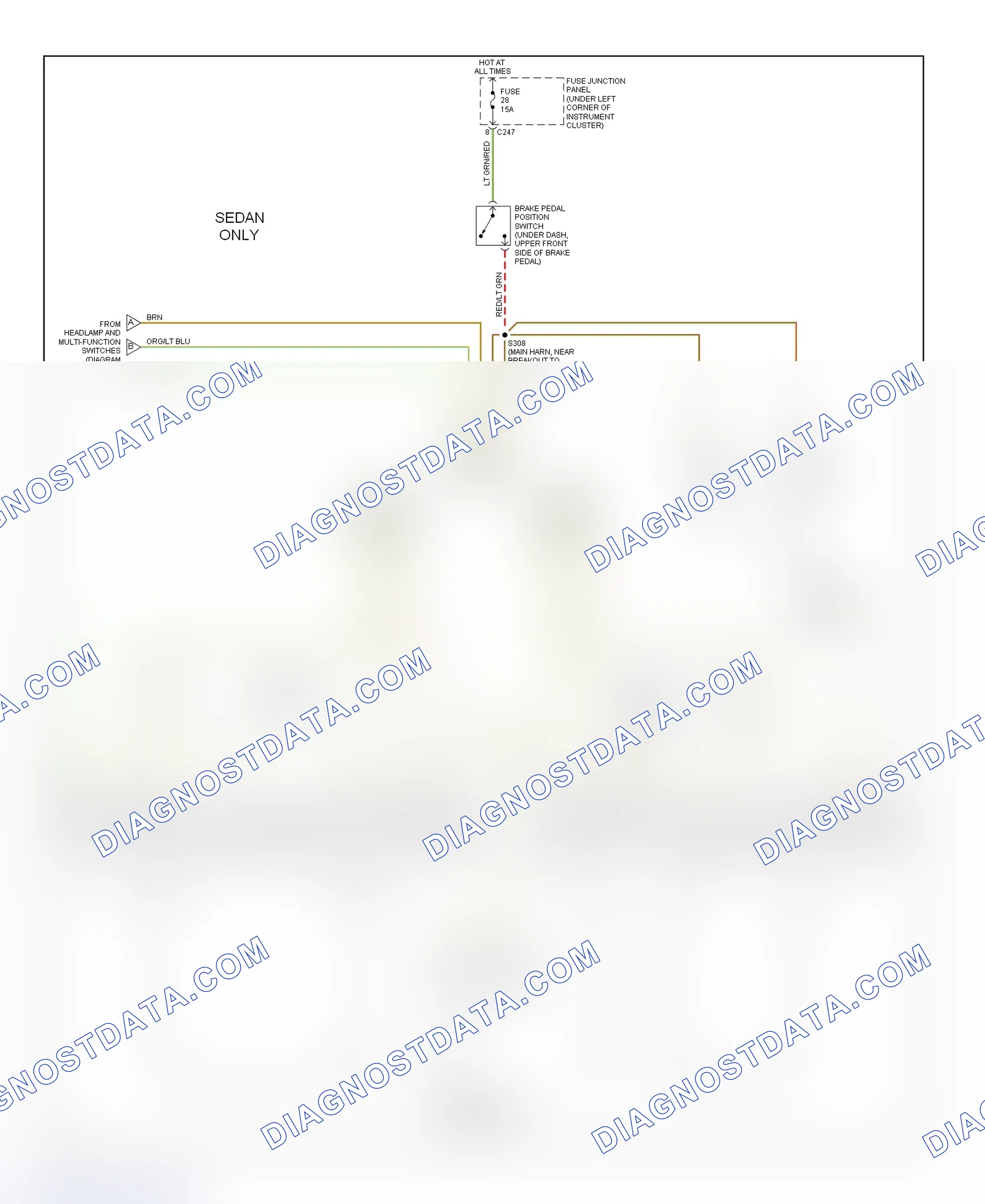 Scheme 47: Exterior Lights Wiring Diagram (Sable & Taurus - 2 Of 3)