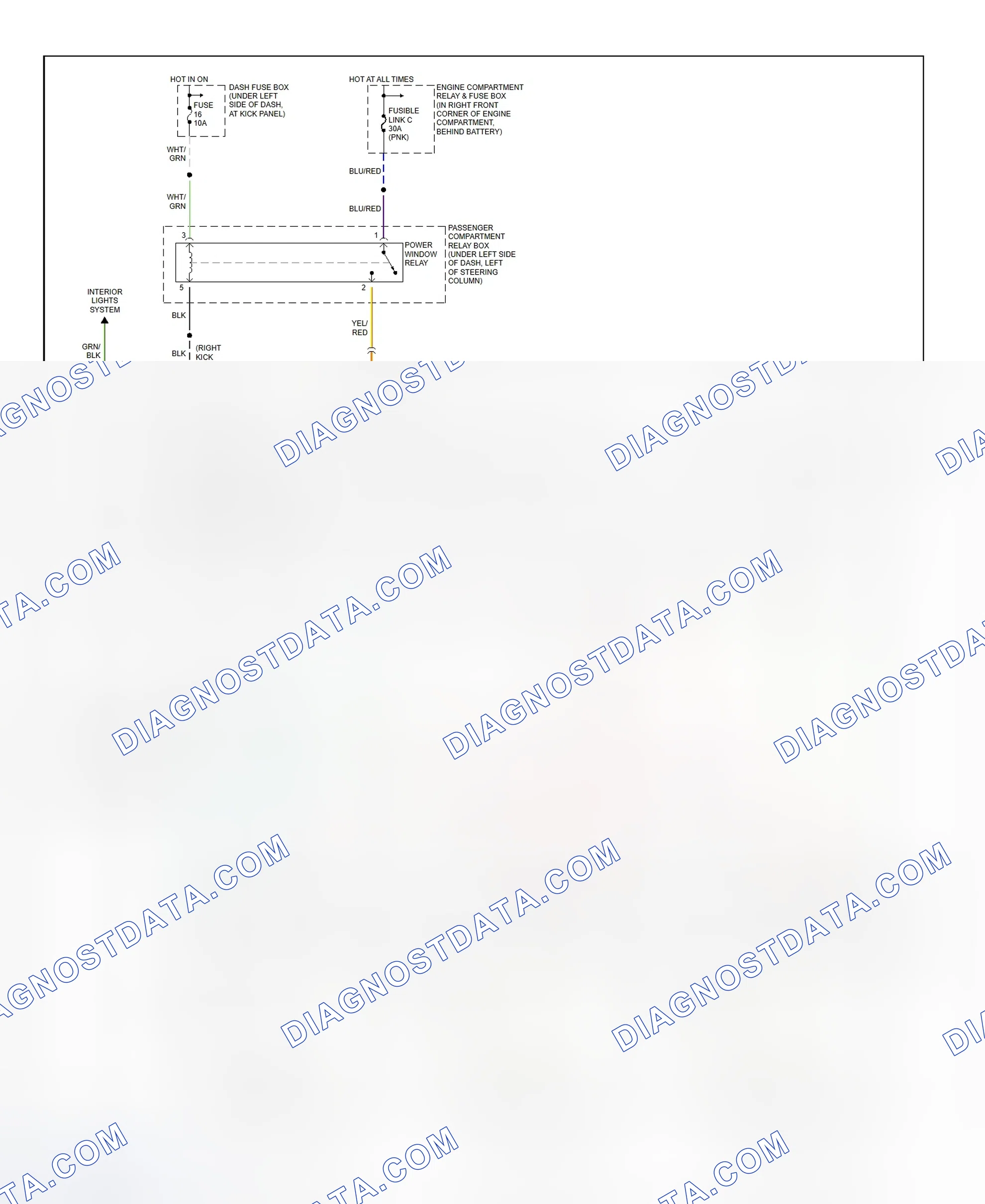 Scheme 3: Power Window System Wiring Diagram (Elantra)